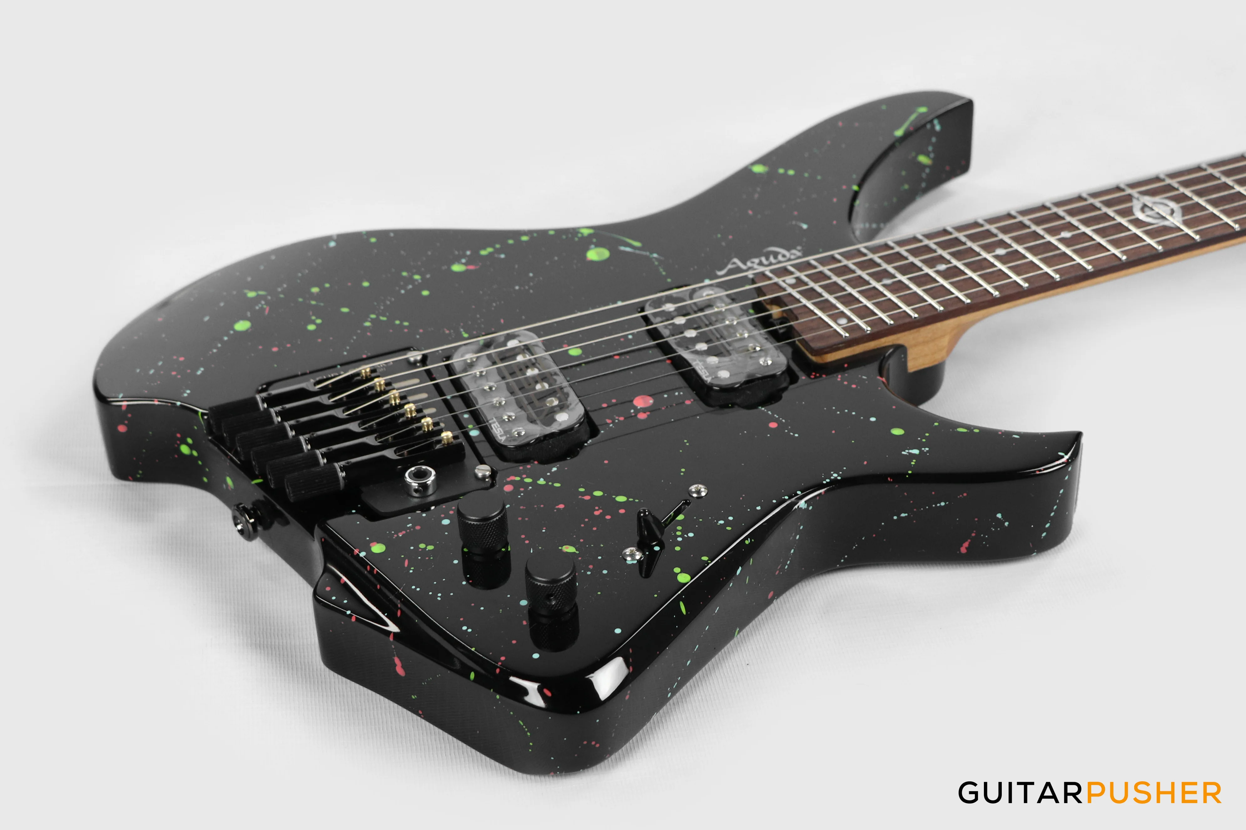 Aguda Black Hole Headless Electric Guitar Mahogany Body Ebony Fretboard - Art Attack - Image 10