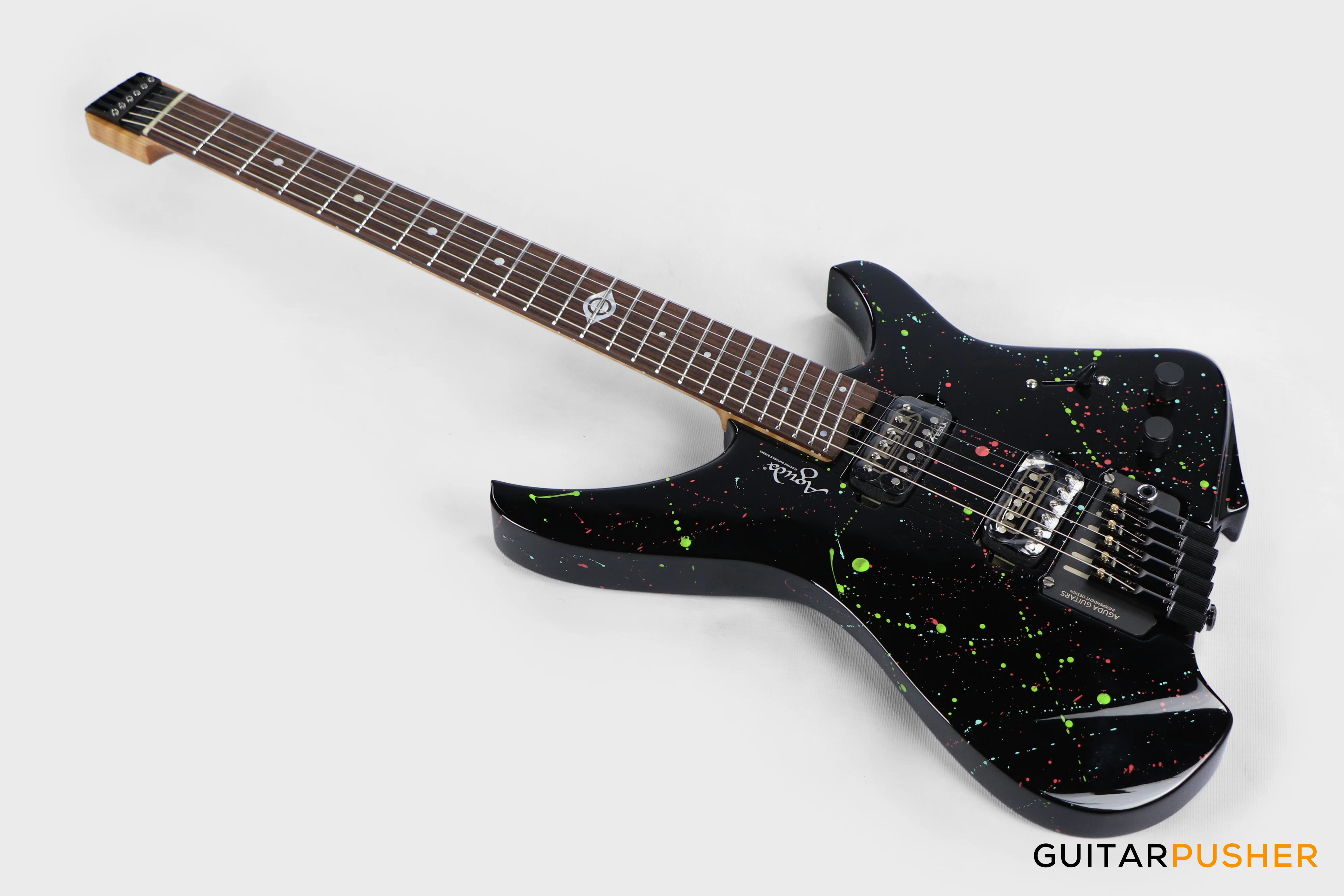 Aguda Black Hole Headless Electric Guitar Mahogany Body Ebony Fretboard - Art Attack - Image 11