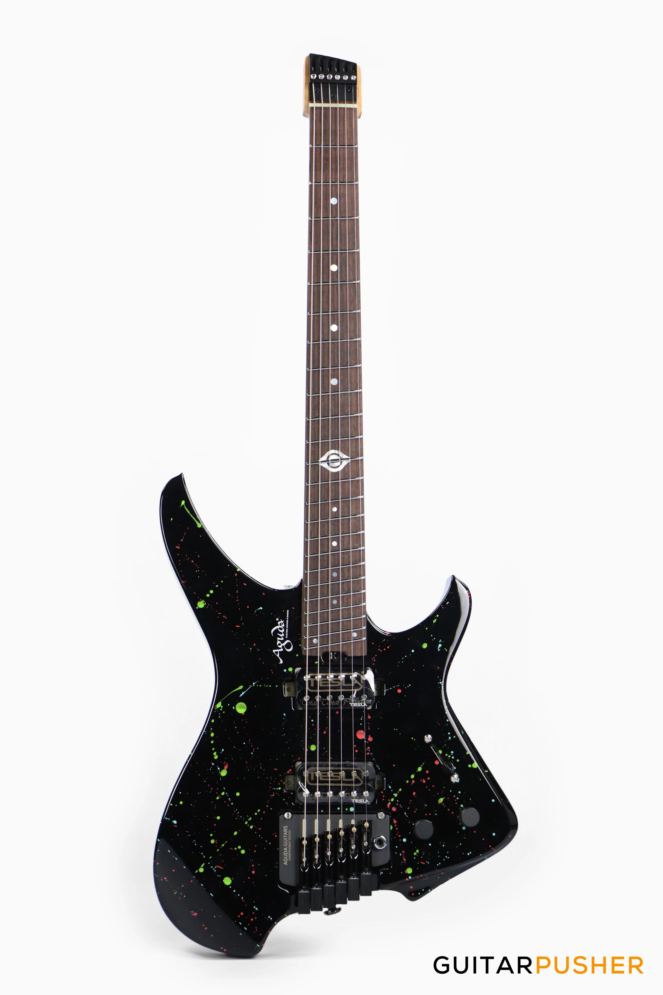 Aguda Black Hole Headless Electric Guitar Mahogany Body Ebony Fretboard - Art Attack - Image 2