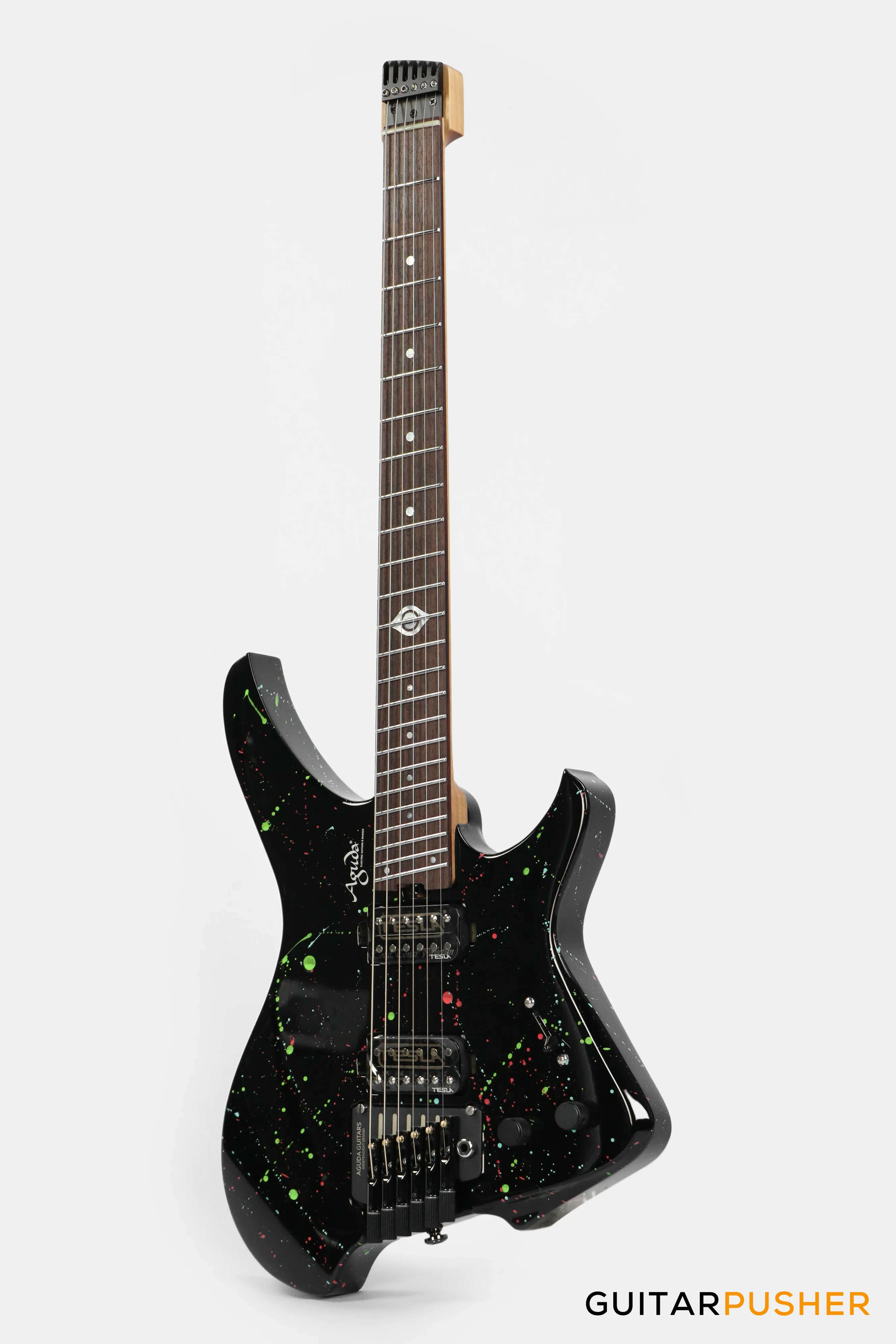Aguda Black Hole Headless Electric Guitar Mahogany Body Ebony Fretboard - Art Attack - Image 7