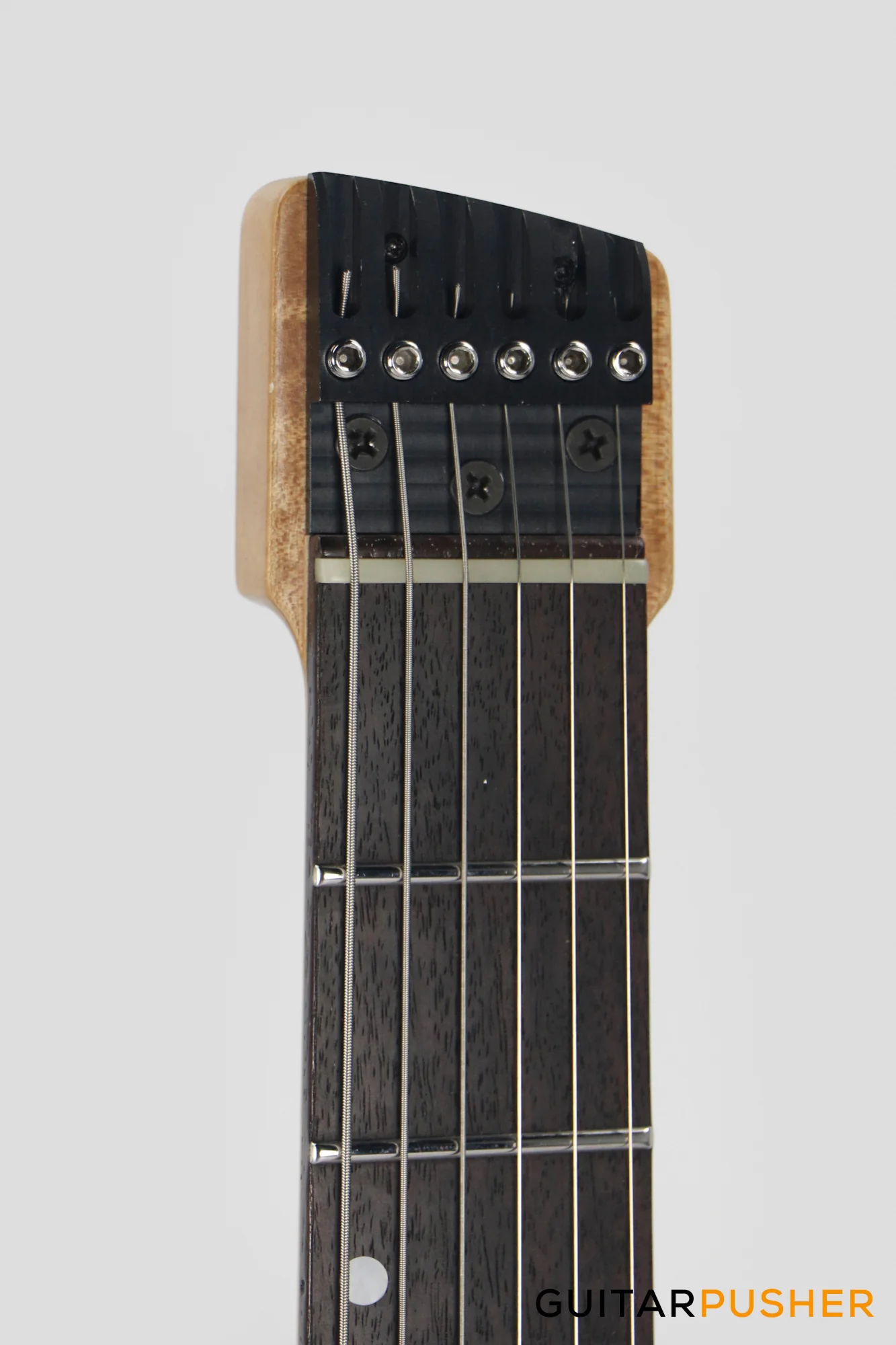 Aguda Black Hole Headless Electric Guitar Mahogany Body Ebony Fretboard - Metallic Neptune - Image 6