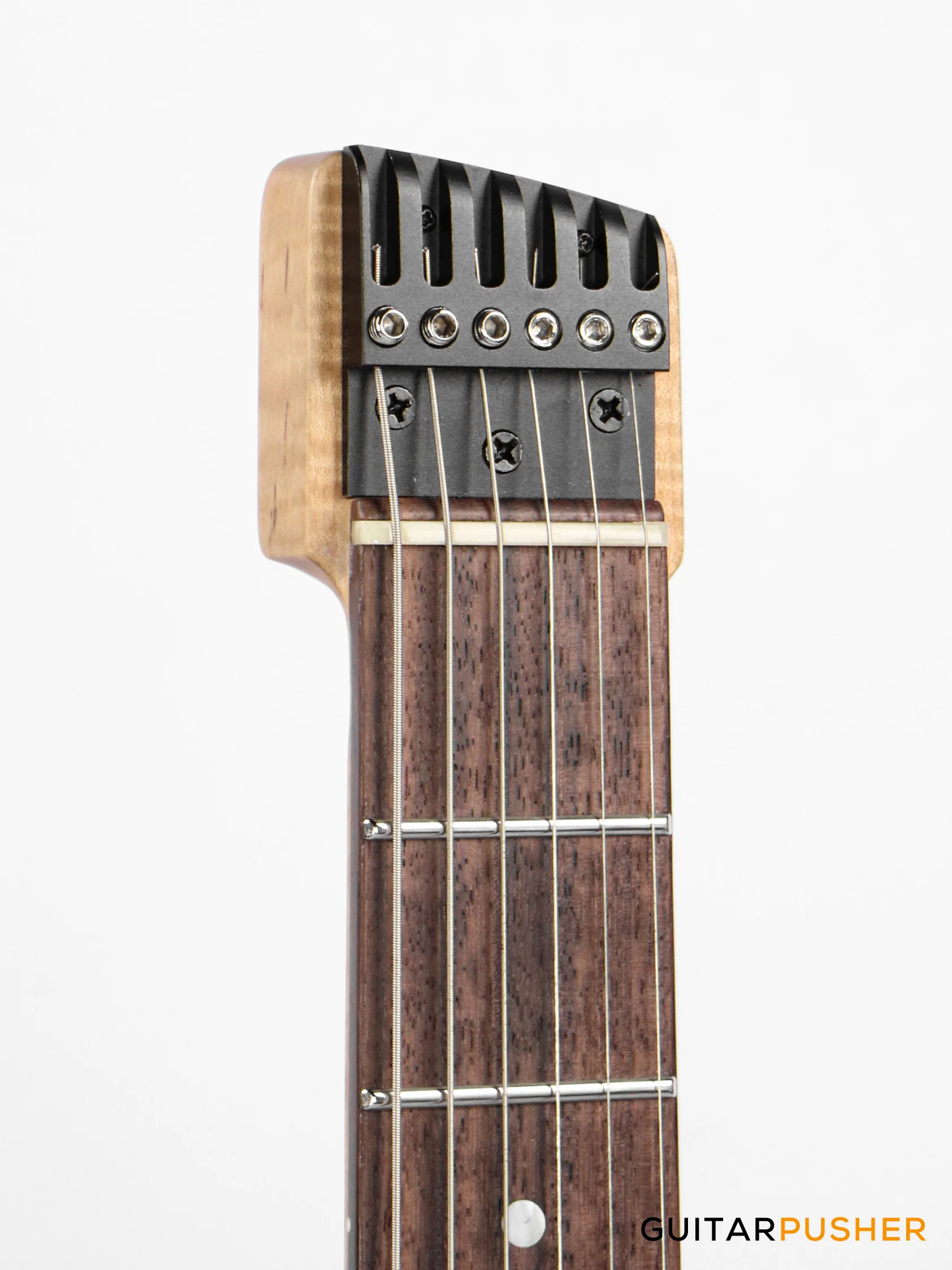 Aguda Black Hole Headless Electric Guitar Mahogany Body Ebony Fretboard - Metallic Purple - Image 5