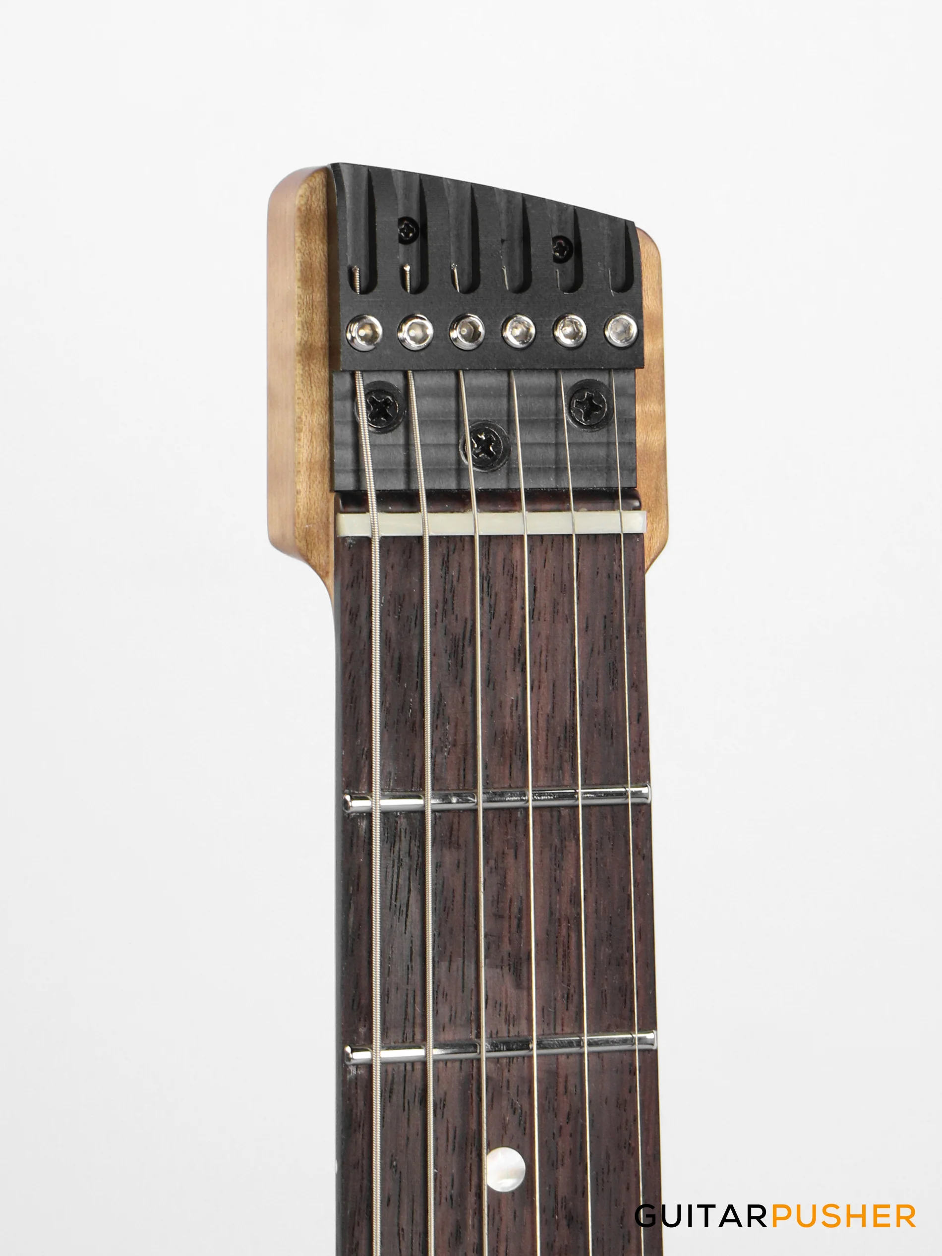 Aguda Black Hole Headless Electric Guitar Mahogany Body Ebony Fretboard - Neon Green - Image 7