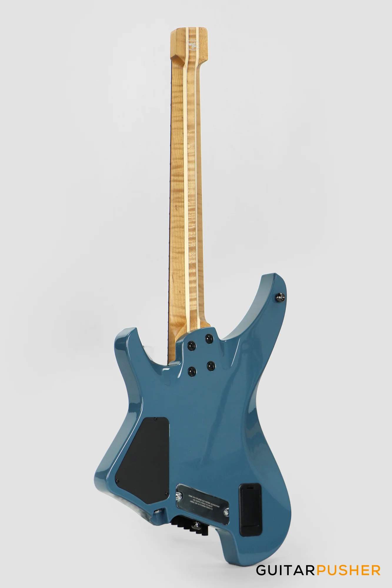 Aguda Black Hole X-7 7-String Headless Electric Guitar Mahogany Body Ebony Fretboard - Transblue Natural Quilt Burst - Image 6