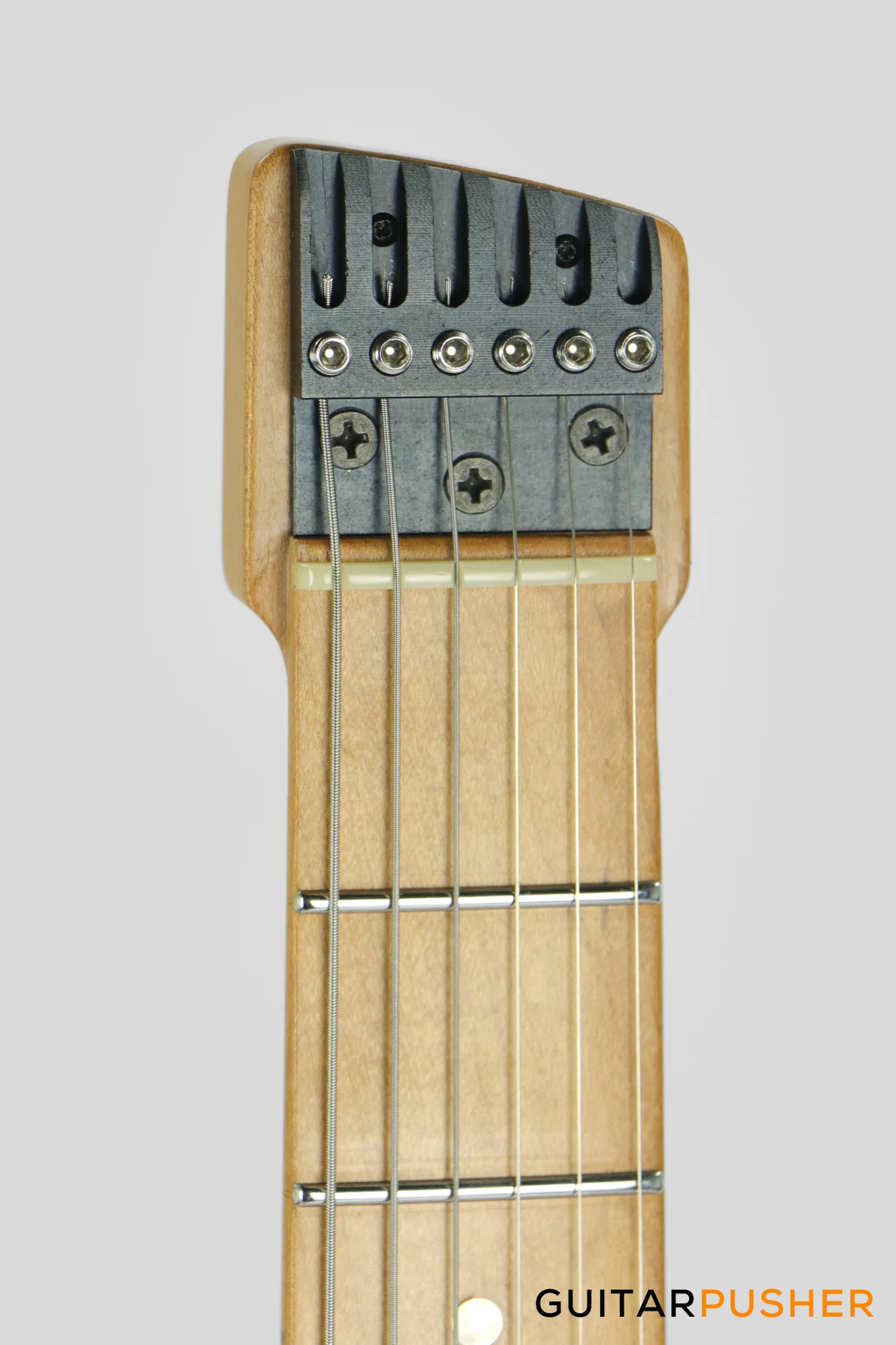Aguda Musicboy Headless Electric Guitar Alder Body Roasted Maple Fretboard - Gloss Black - Image 6