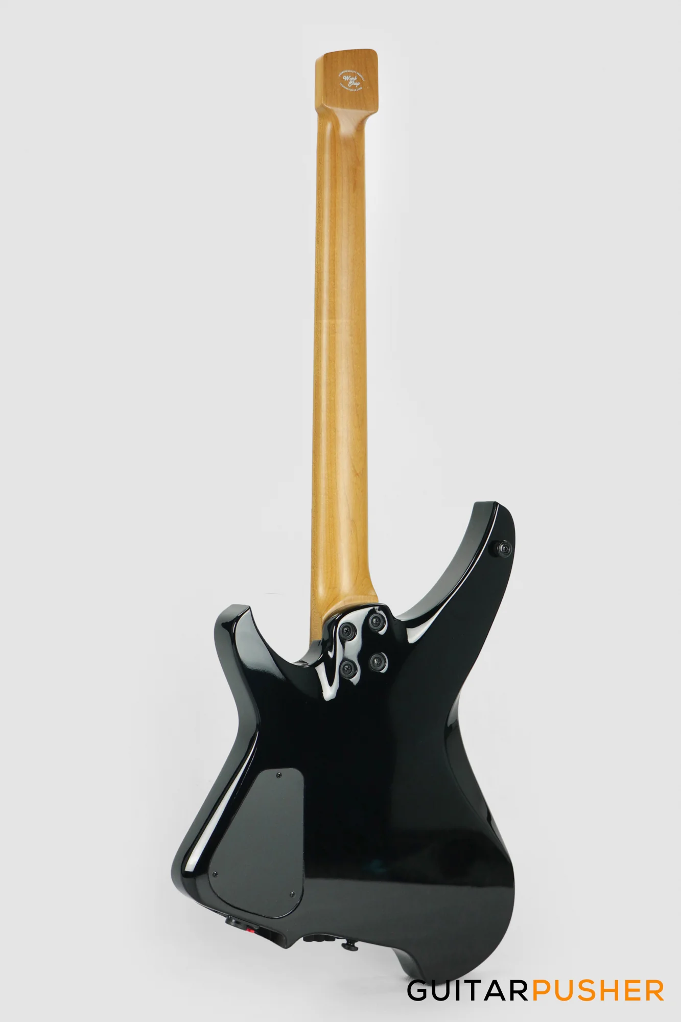 Aguda Musicboy Headless Electric Guitar Alder Body Roasted Maple Fretboard - Gloss Black - Image 7