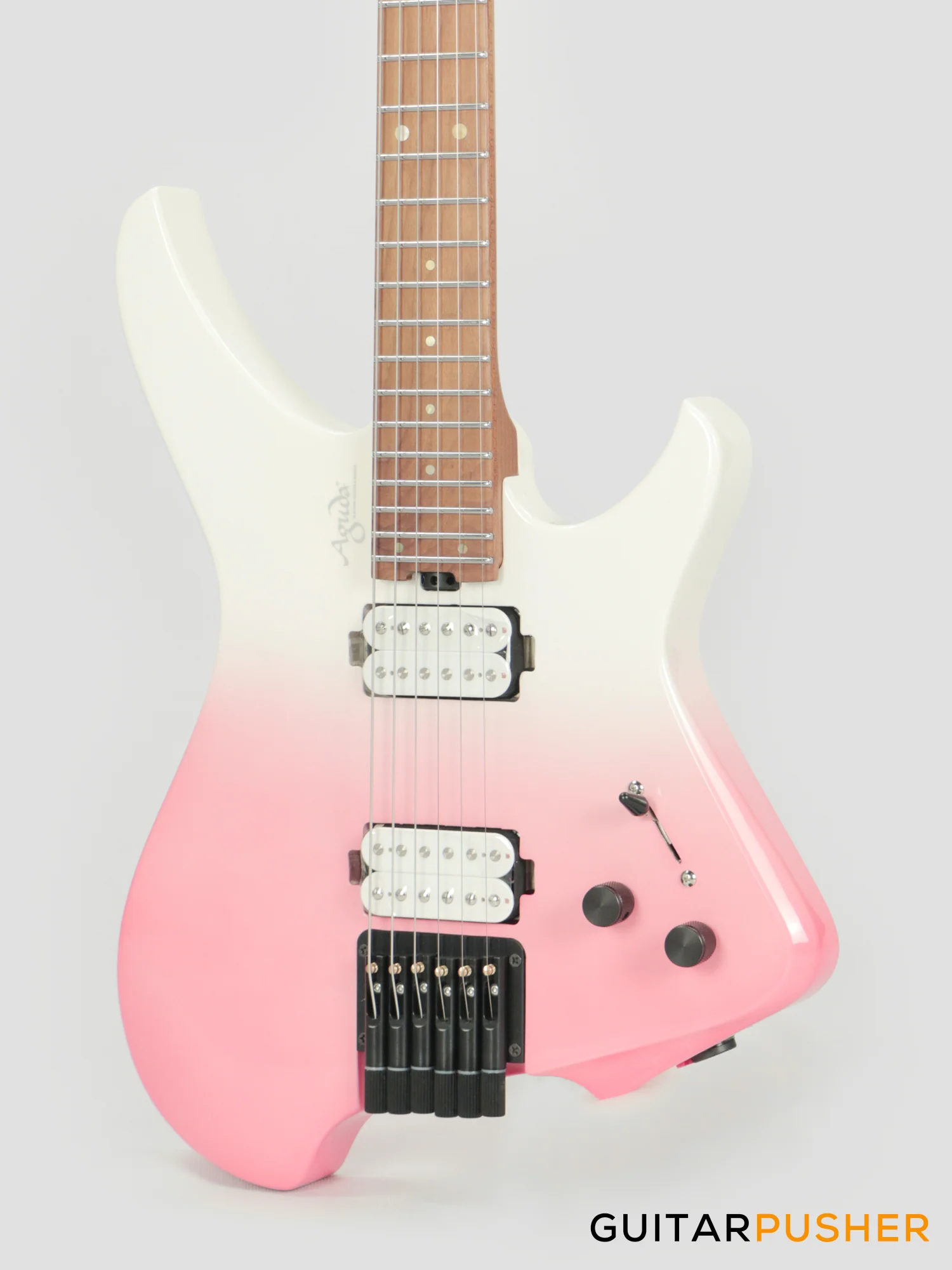 Aguda Musicboy Headless Electric Guitar Alder Body Roasted Maple Fretboard - Sakura Fade - Image 10
