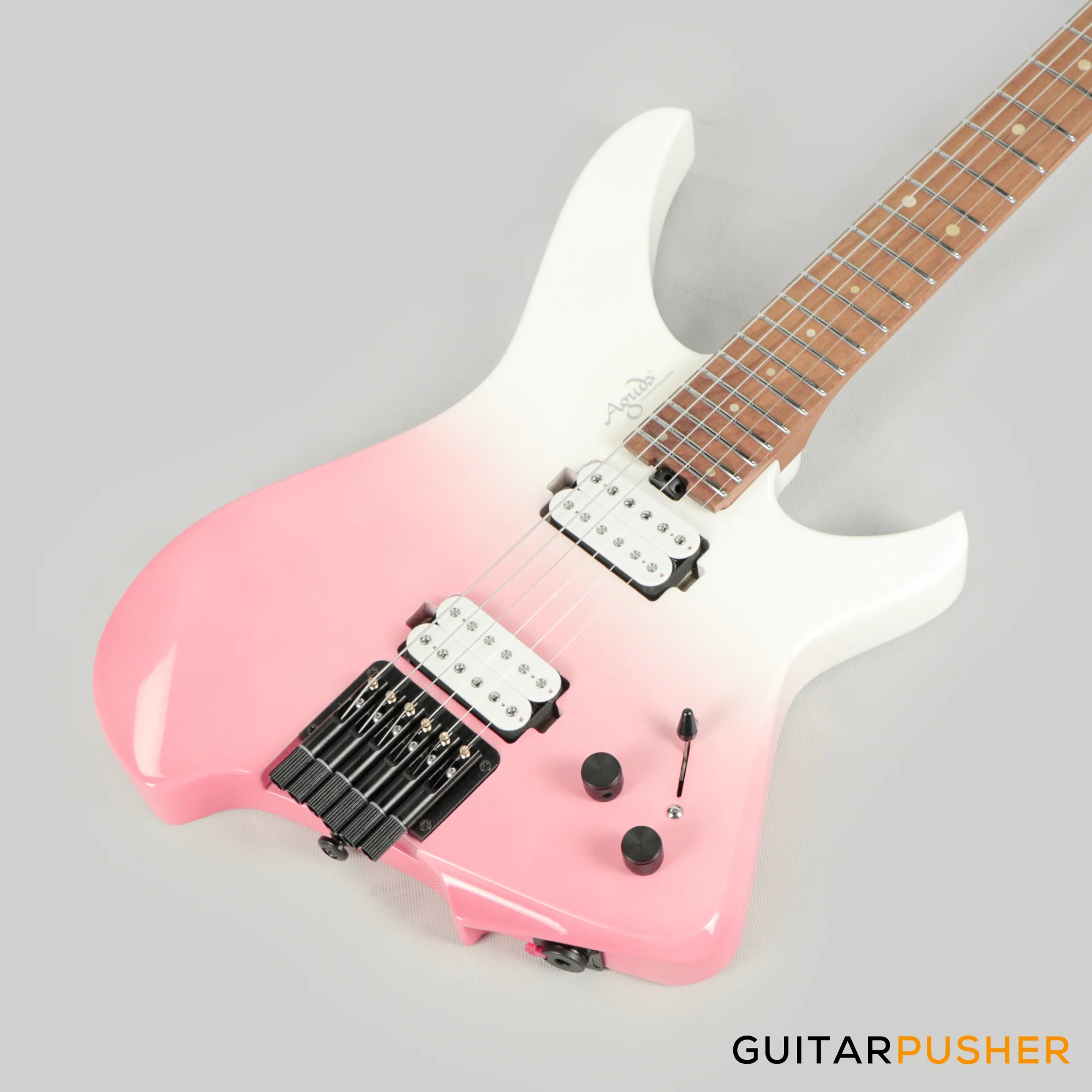 Aguda Musicboy Headless Electric Guitar Alder Body Roasted Maple Fretboard - Sakura Fade - Image 12