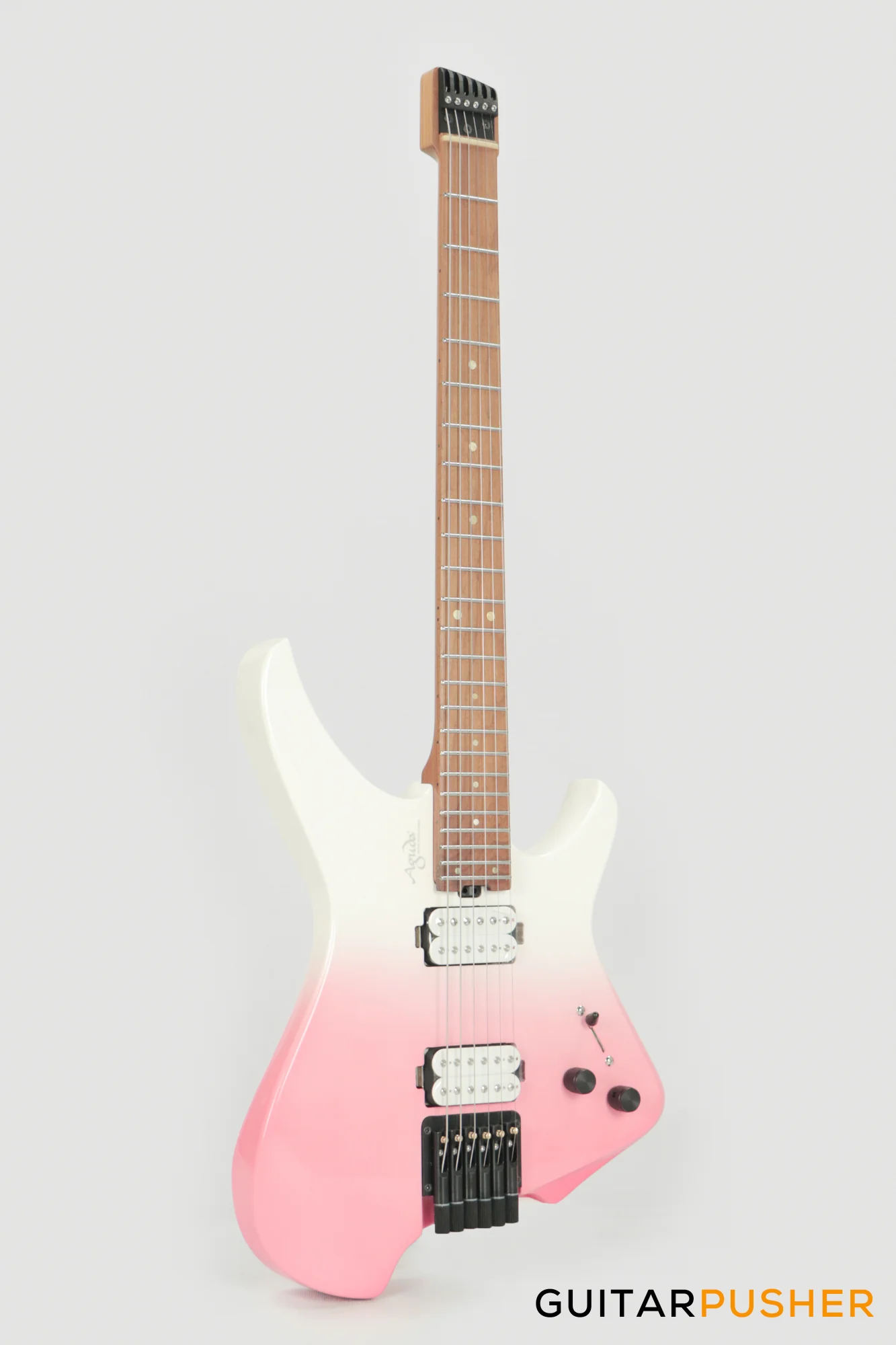Aguda Musicboy Headless Electric Guitar Alder Body Roasted Maple Fretboard - Sakura Fade - Image 5
