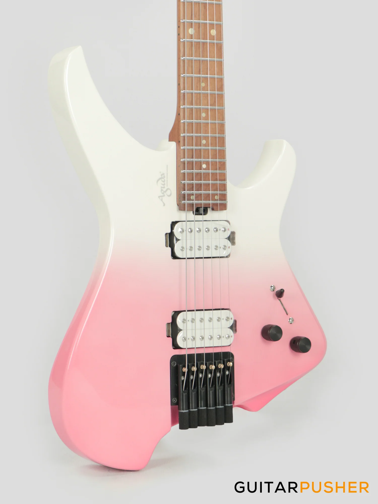 Aguda Musicboy Headless Electric Guitar Alder Body Roasted Maple Fretboard - Sakura Fade - Image 6