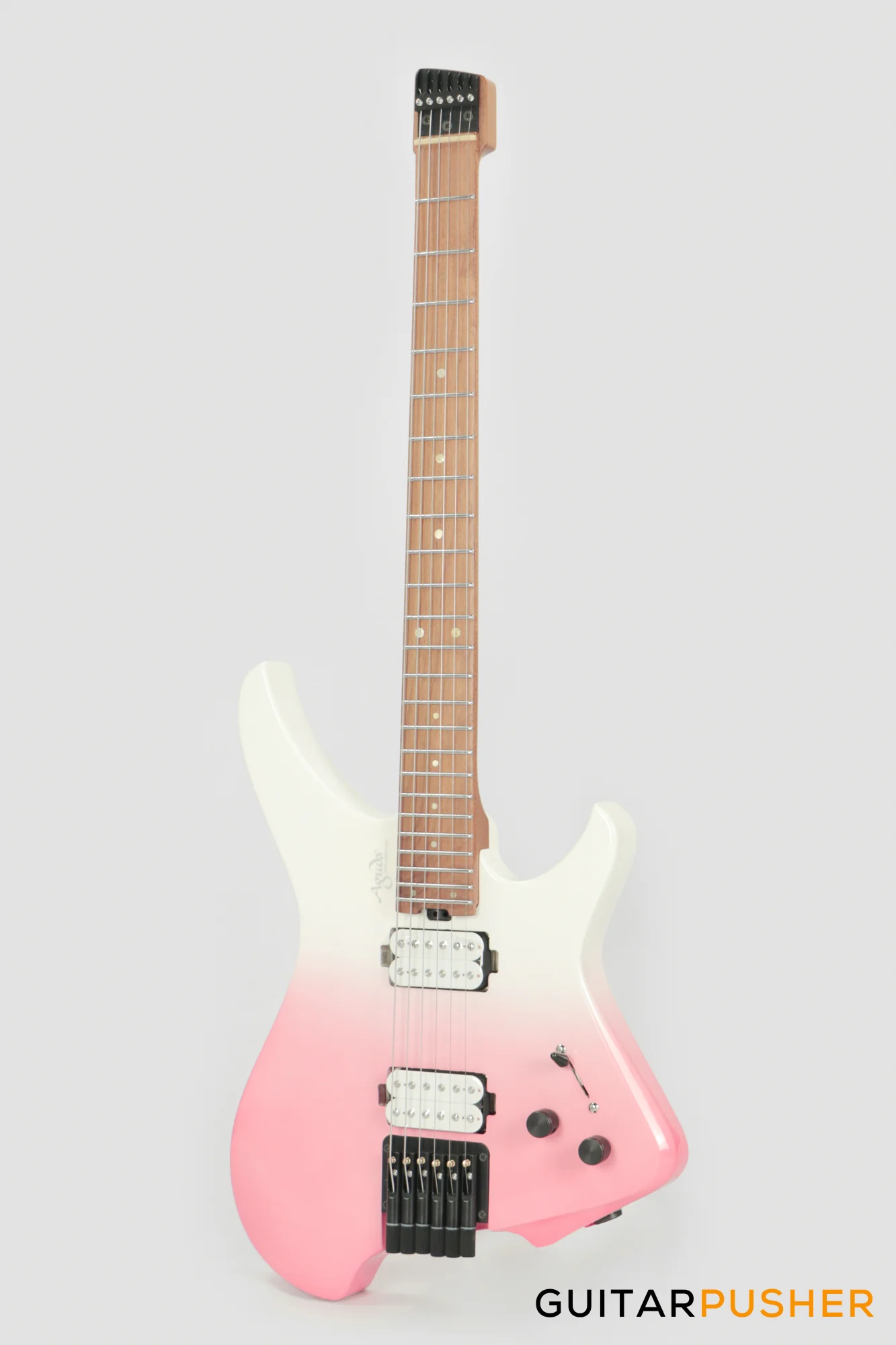 Aguda Musicboy Headless Electric Guitar Alder Body Roasted Maple Fretboard - Sakura Fade - Image 9