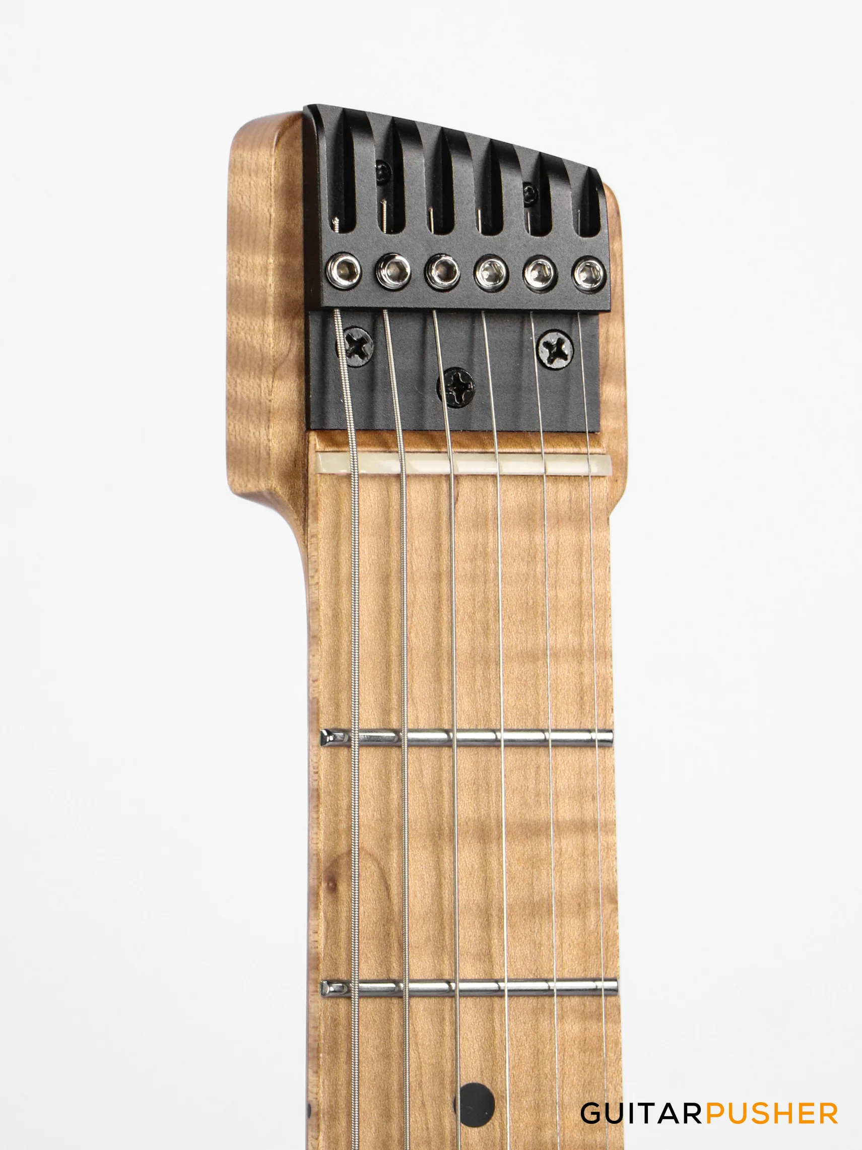 Aguda Musicboy Headless Electric Guitar Alder Body Roasted Maple Fretboard - Sonic Blue - Image 5