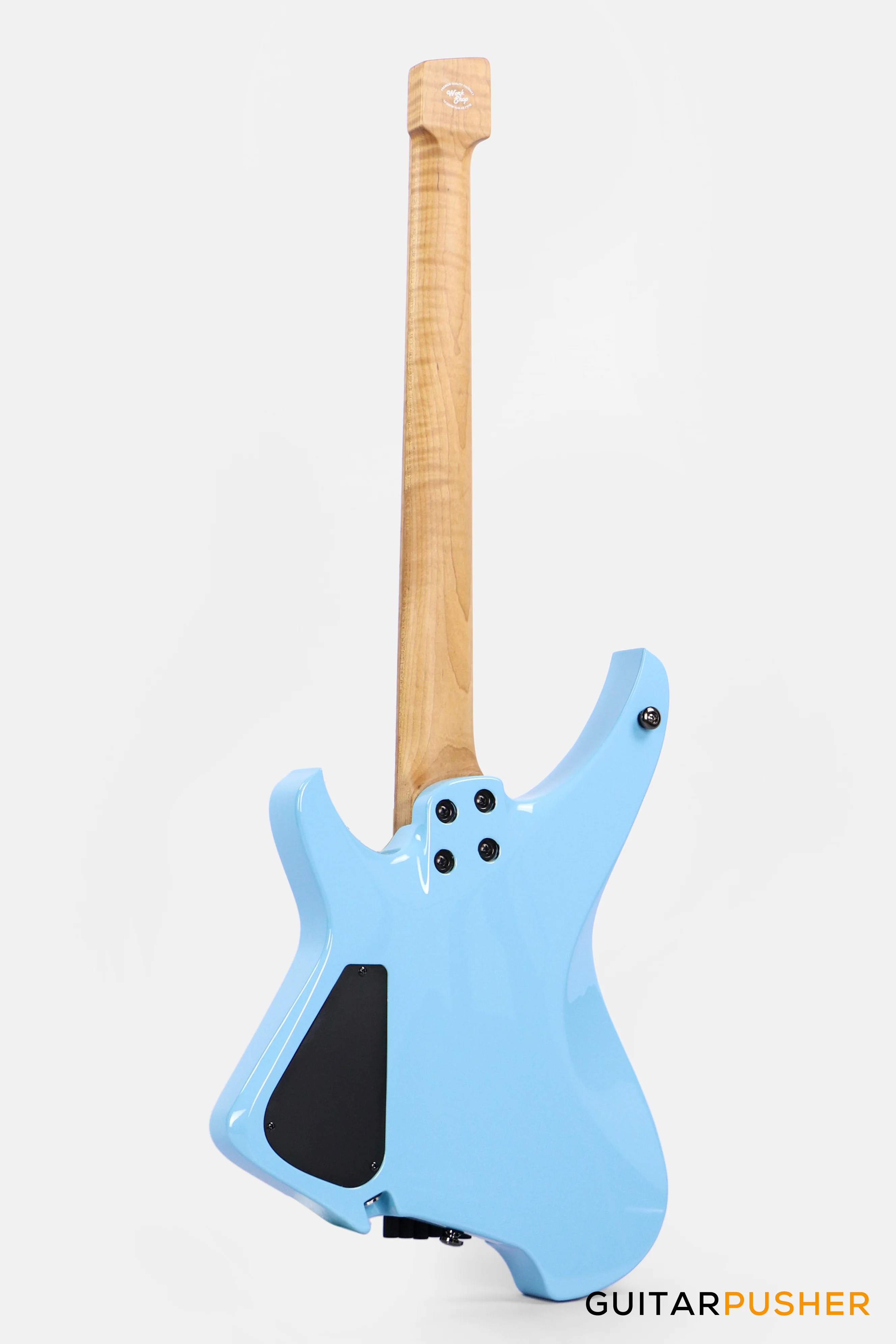 Aguda Musicboy Headless Electric Guitar Alder Body Roasted Maple Fretboard - Sonic Blue - Image 6
