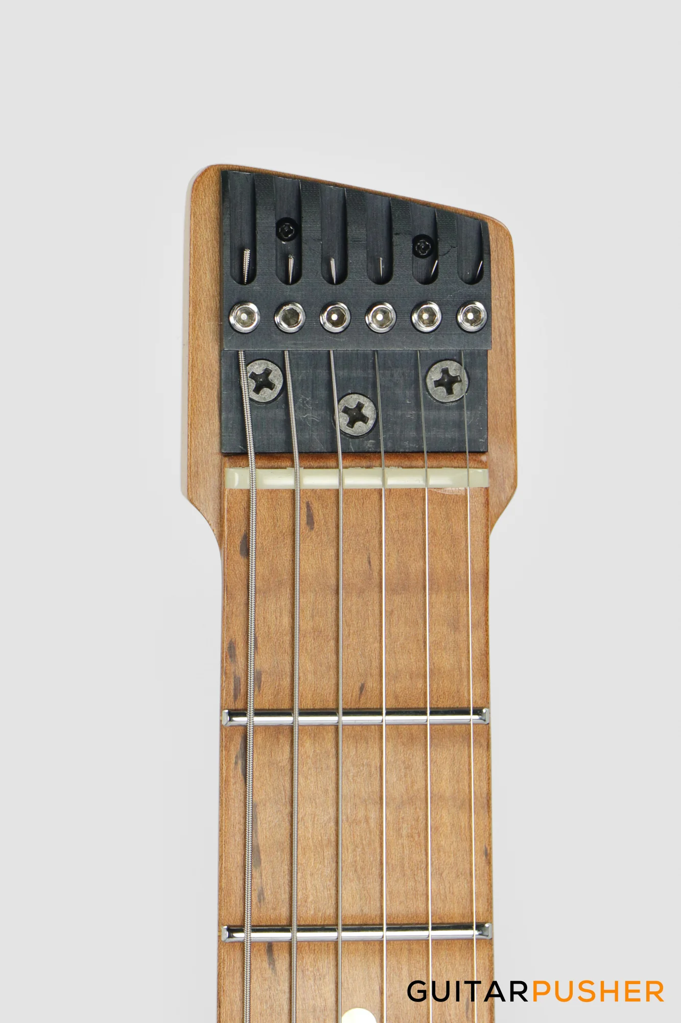 Aguda Musicboy Headless Electric Guitar Alder Body Roasted Maple Fretboard - Snow White - Image 6