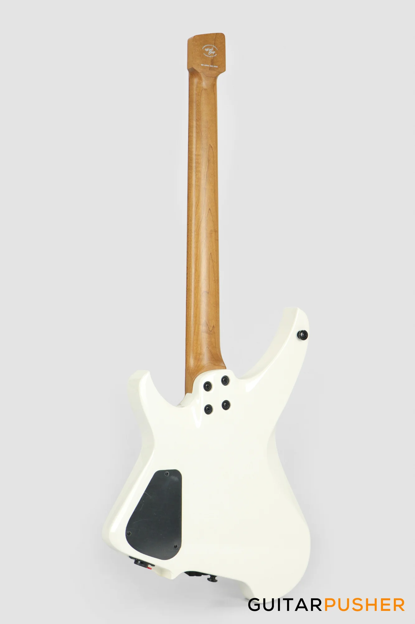 Aguda Musicboy Headless Electric Guitar Alder Body Roasted Maple Fretboard - Snow White - Image 7