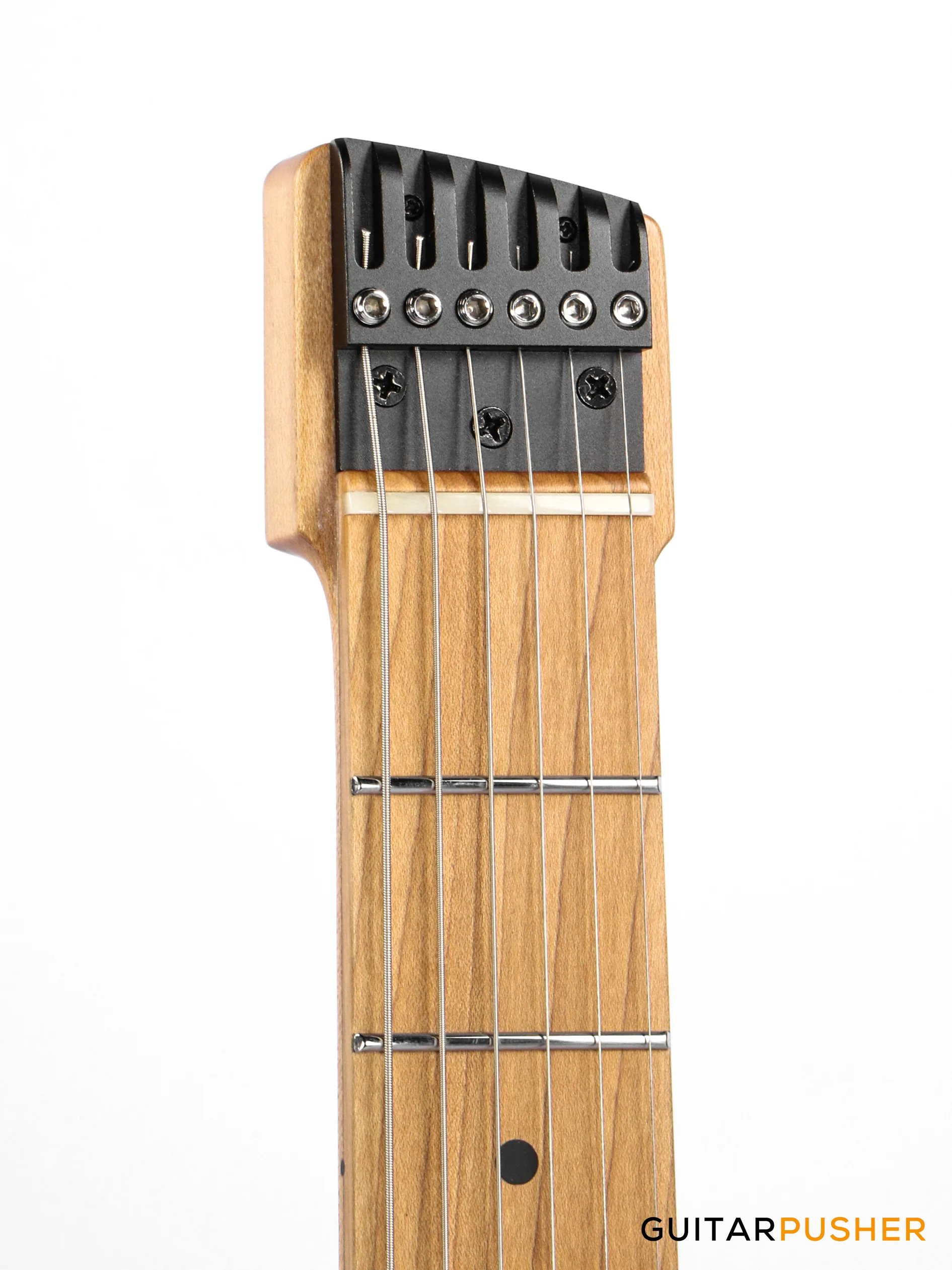 Aguda Musicboy Pro Headless Electric Guitar Alder Body Roasted Maple Fretboard - Surf Green w/ Cream Pickguard - Image 5