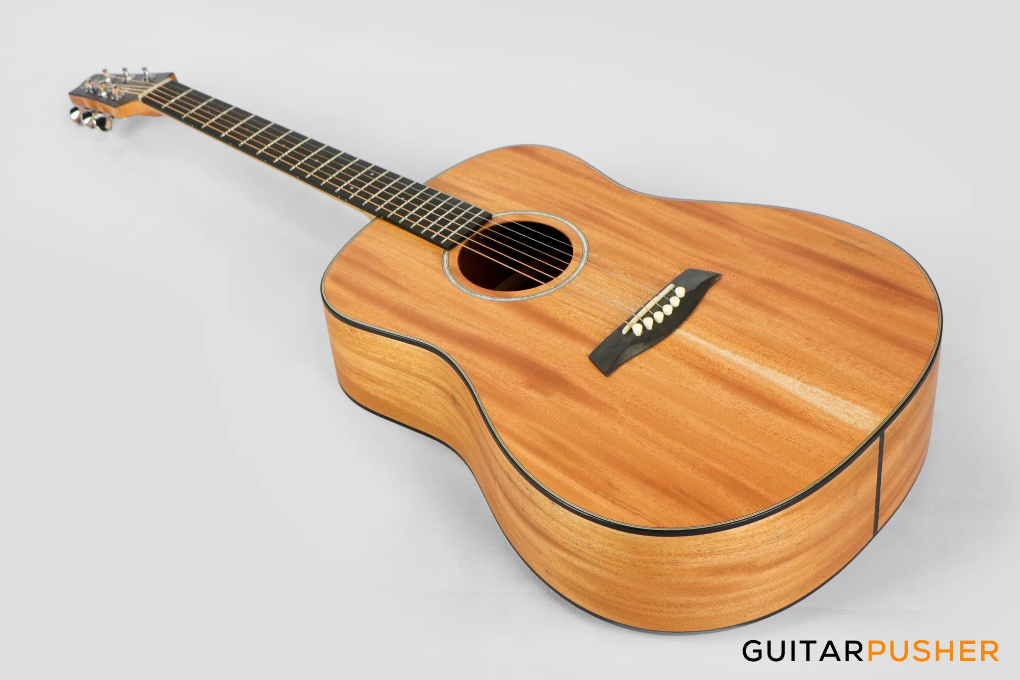 Alama Dreadnought All-Solid Wood Philippine Mahogany Acoustic Guitar - Natural - Image 10