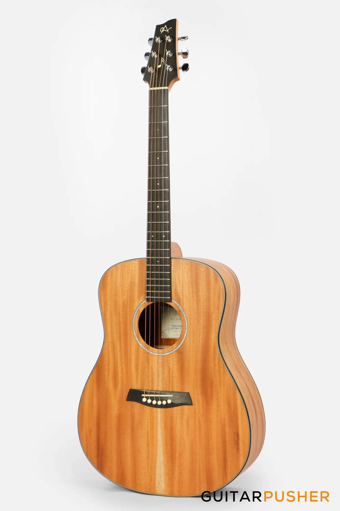 Alama Dreadnought All-Solid Wood Philippine Mahogany Acoustic Guitar - Natural - Image 8
