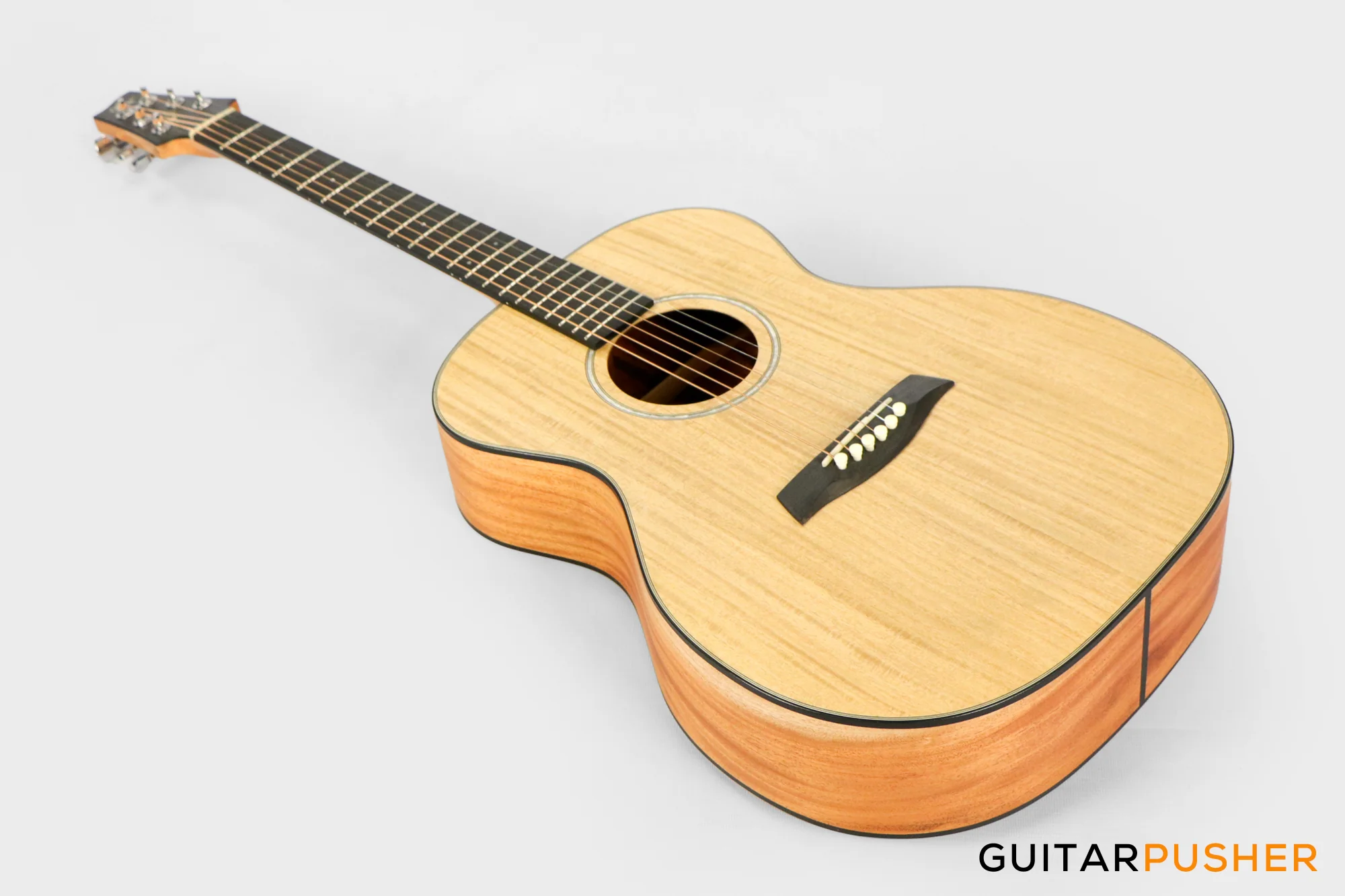 Alama OM All-Solid Wood Gmelina/Philippine Mahogany Acoustic Guitar - Natural - Image 11