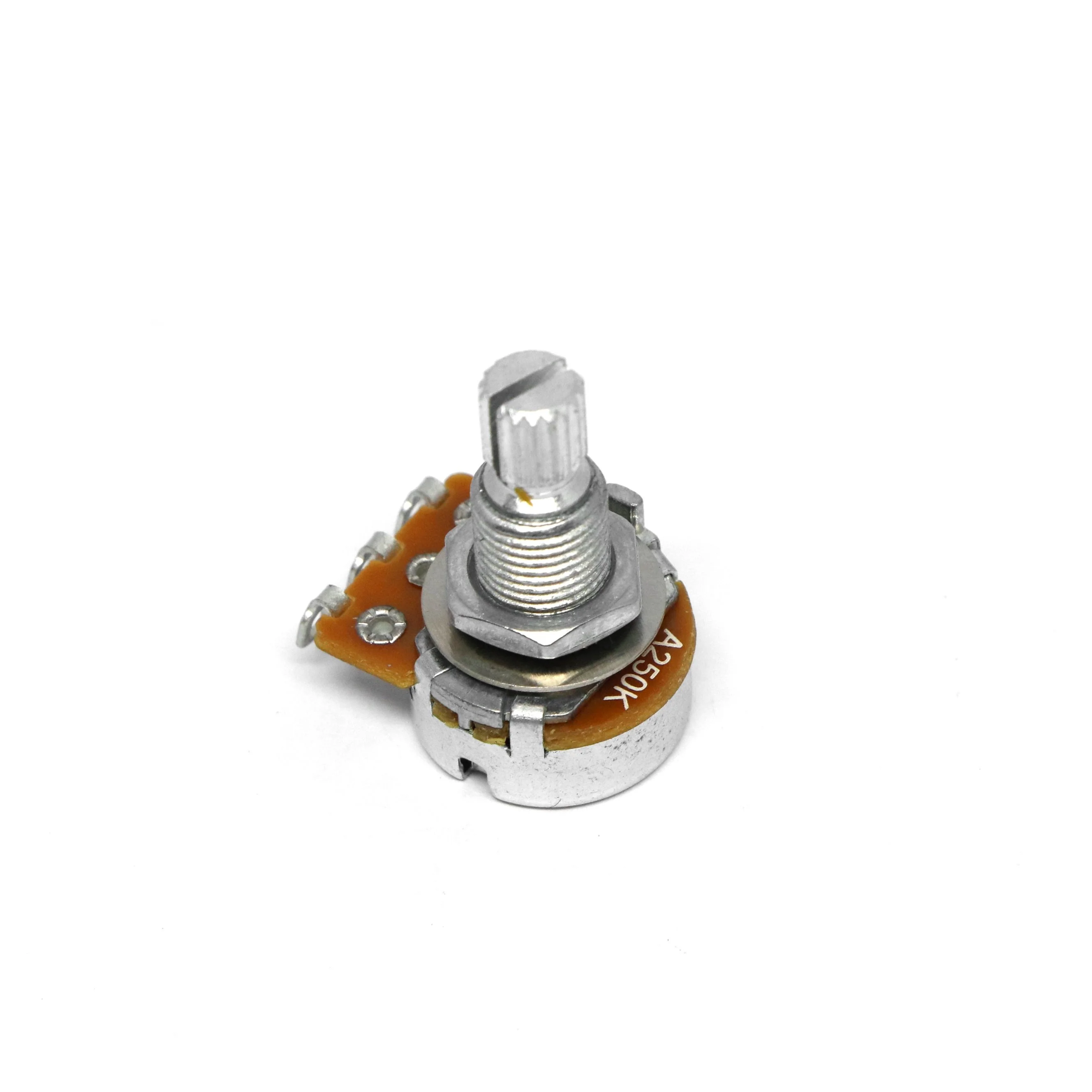Alpha 500k Potentiometer Metric Size 8mm hole Short Bushing 3/8 inch Coarse 18 Spline Split Shaft - Image 3