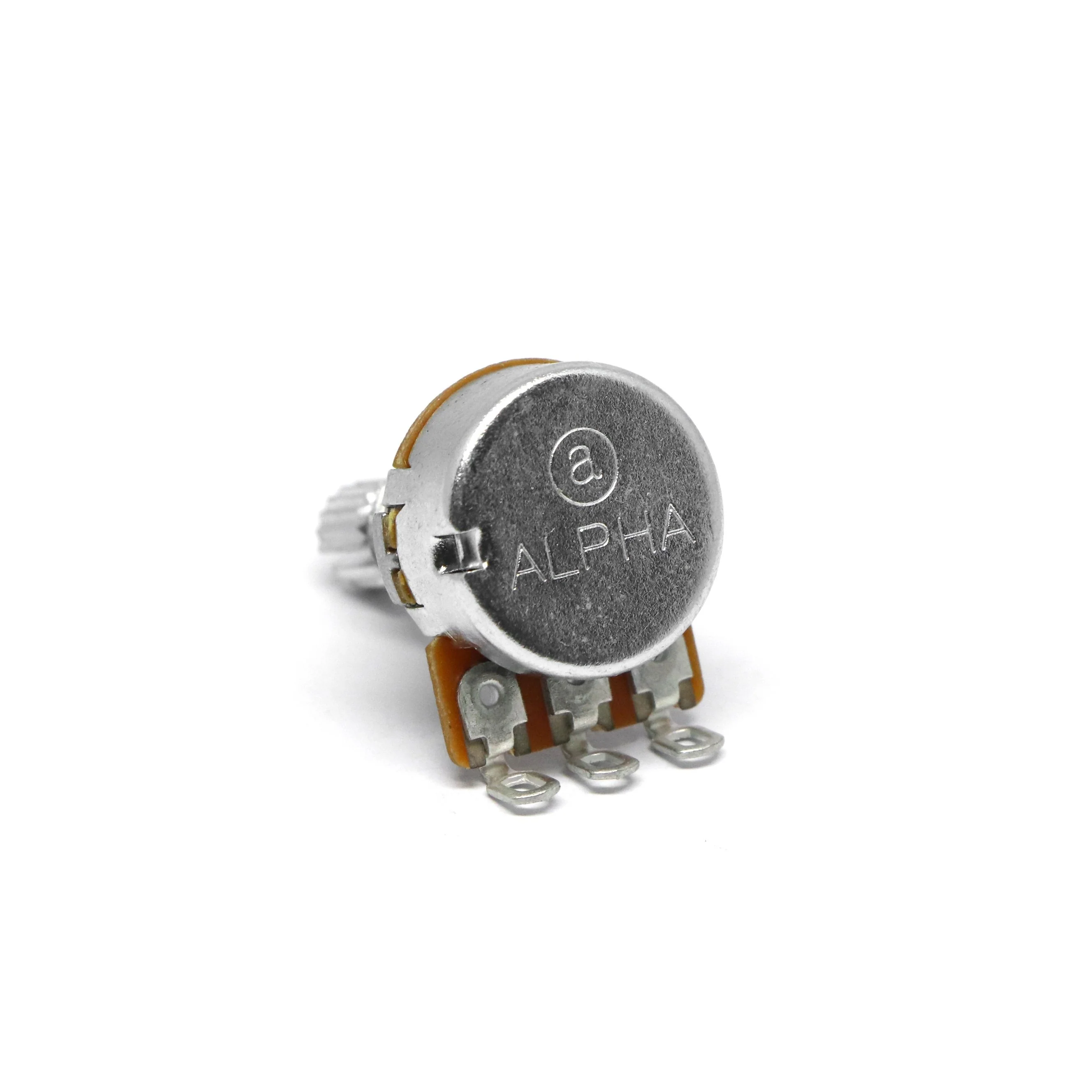 Alpha 500k Potentiometer Metric Size 8mm hole Short Bushing 3/8 inch Coarse 18 Spline Split Shaft - Image 4