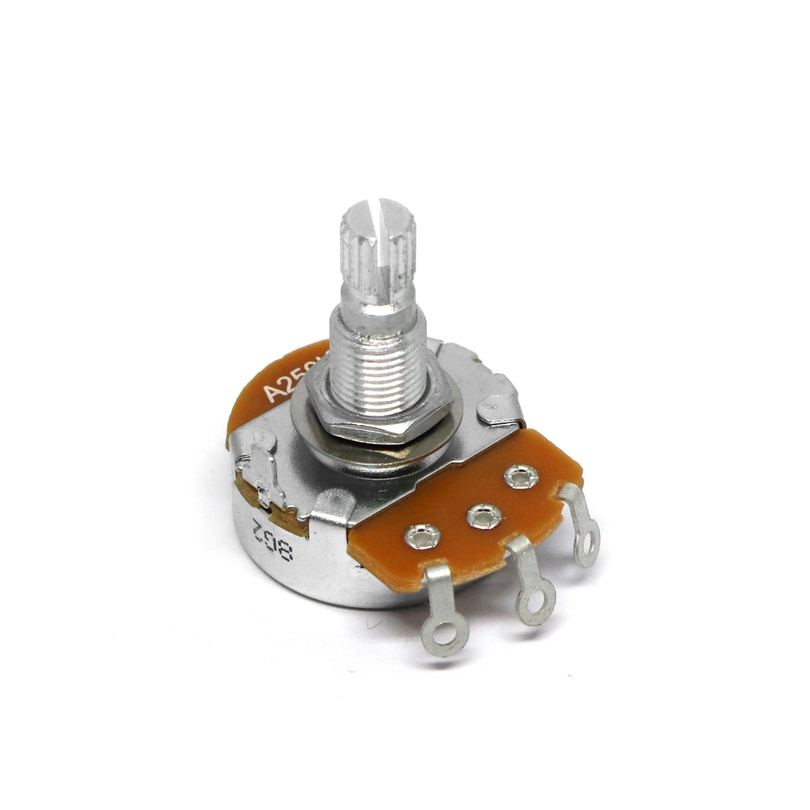 Alpha 500k Potentiometer Metric Size 8mm hole Short Bushing 3/8 inch Coarse 18 Spline Split Shaft - Image 6