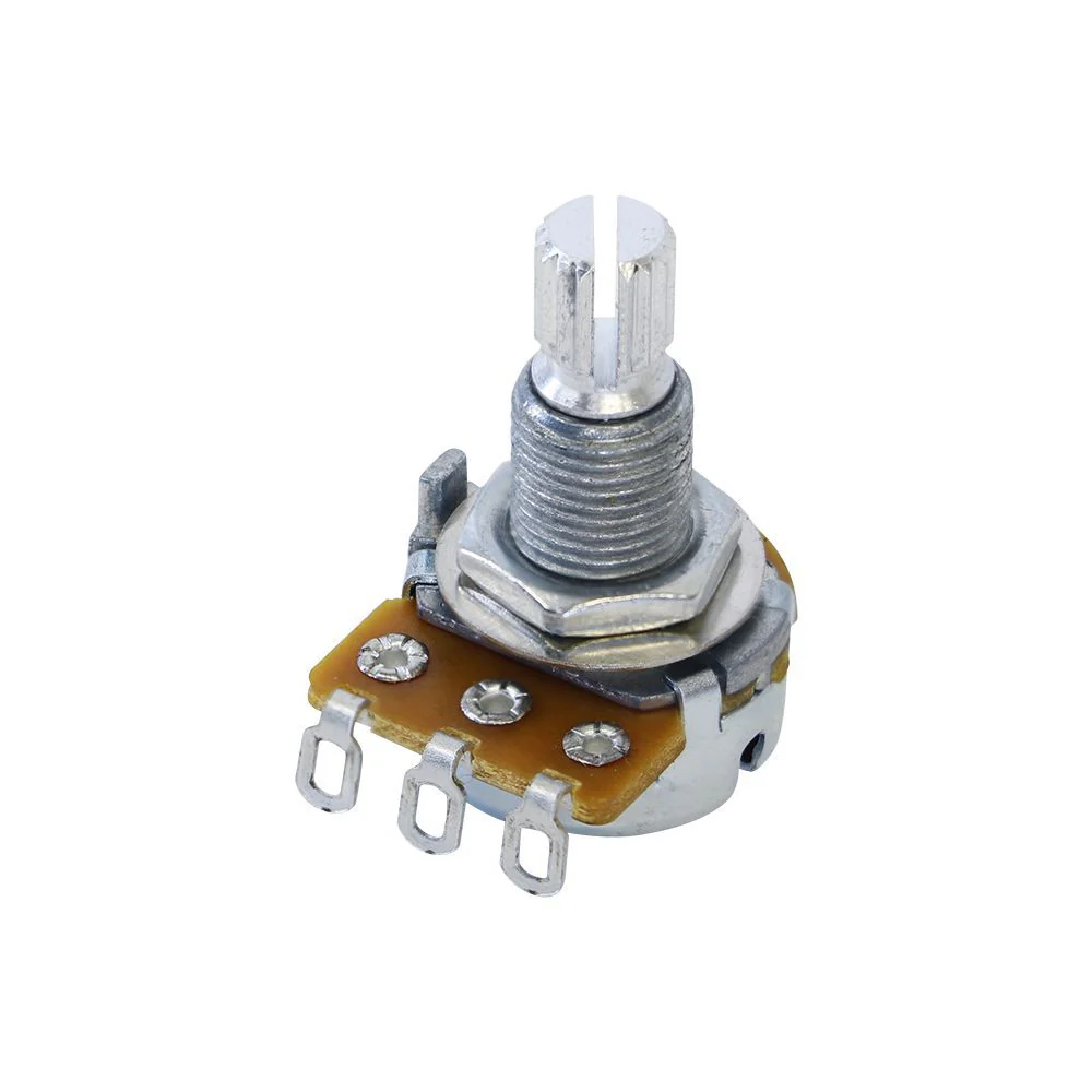 Alpha 500k Potentiometer Metric Size 8mm hole Short Bushing 3/8 inch Coarse 18 Spline Split Shaft - Image 7