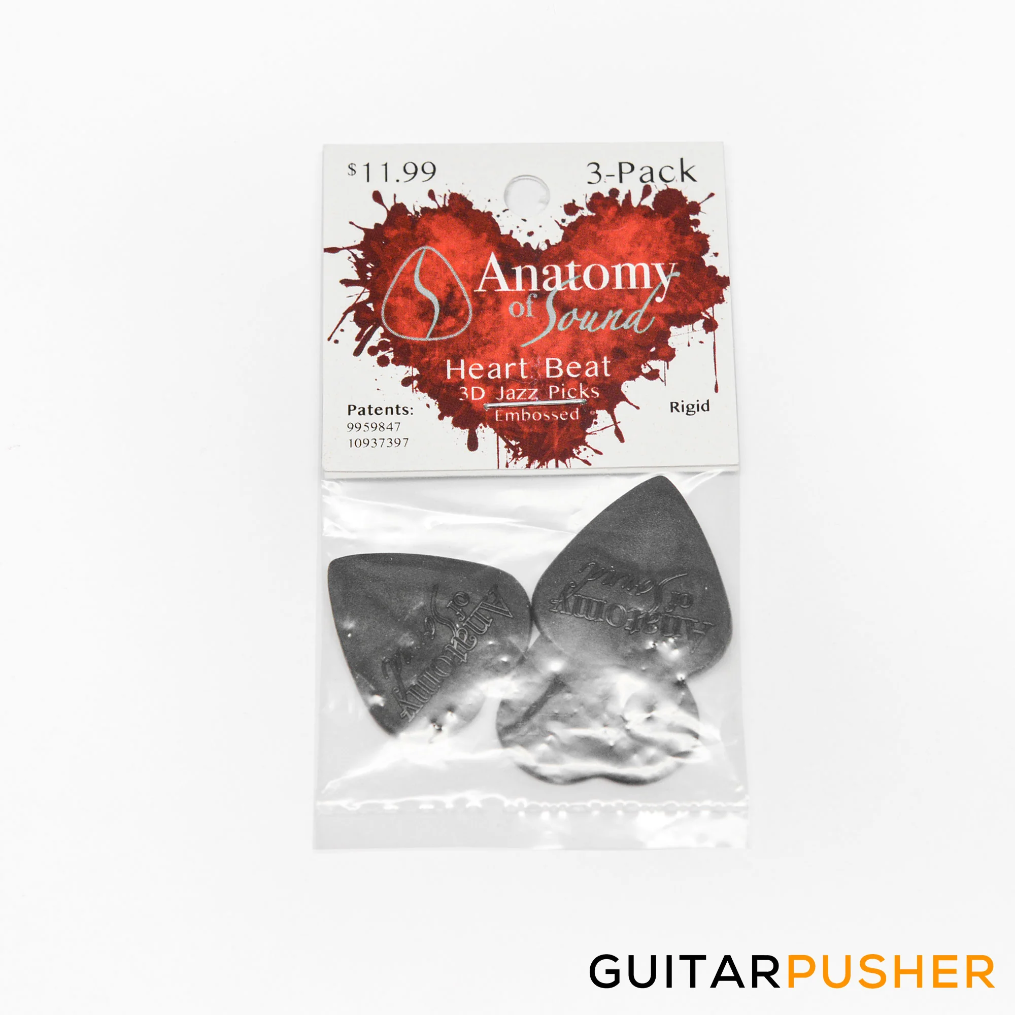 Anatomy of Sound Heart Beat Embossed Jazz Rigid Black 3-pack (705377777394) - Image 2
