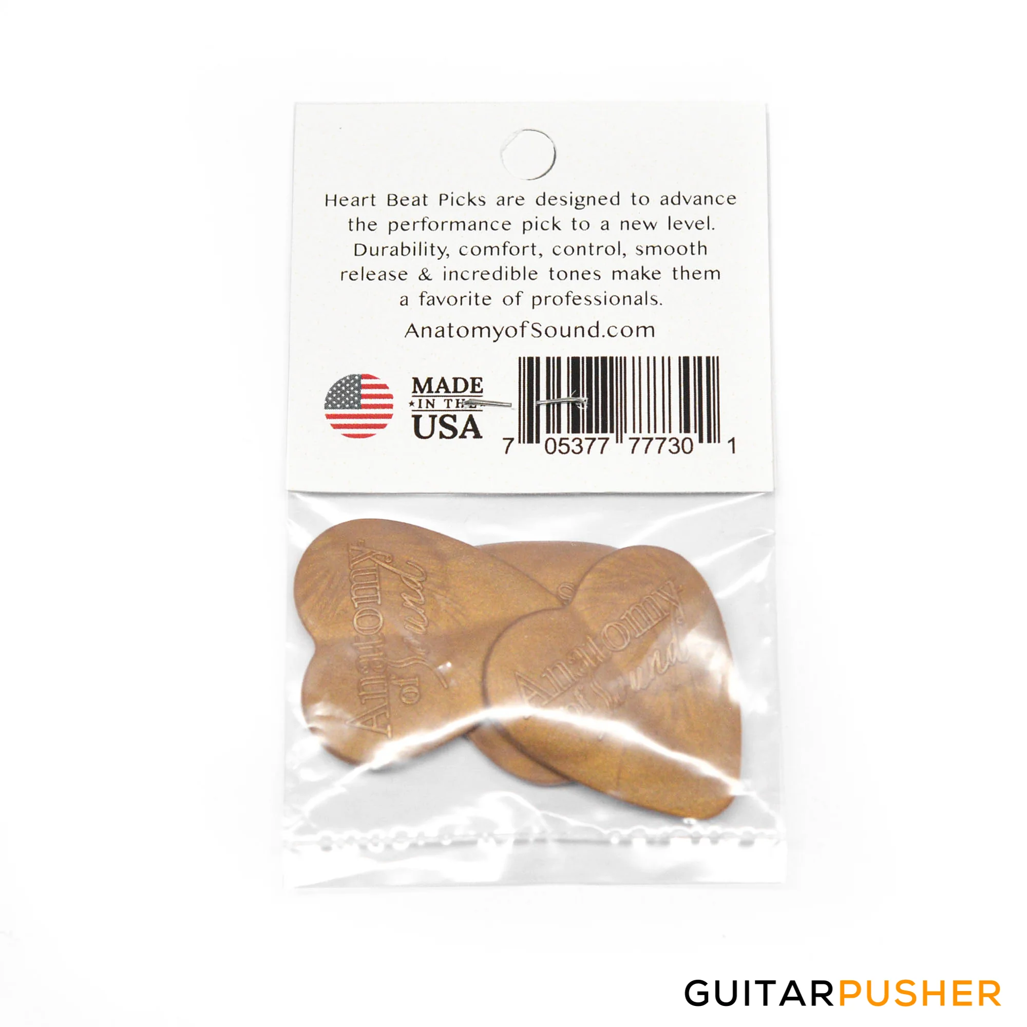 Anatomy of Sound Heart Beat Embossed Standard Medium Brown 3-pack (705377777301) - Image 2