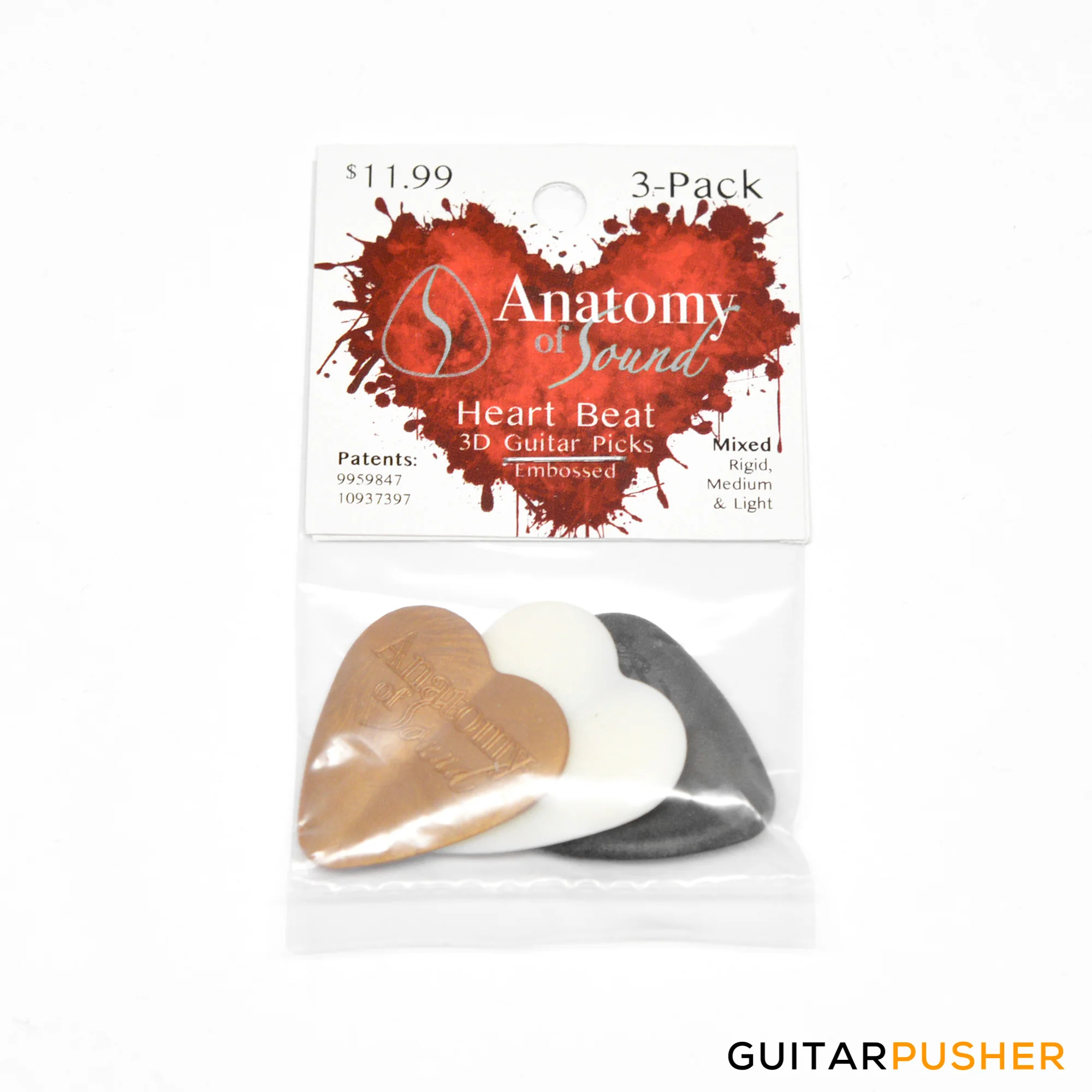 Anatomy of Sound Heart Beat Embossed Standard Mix 3-pack (705377777288) - Image 2