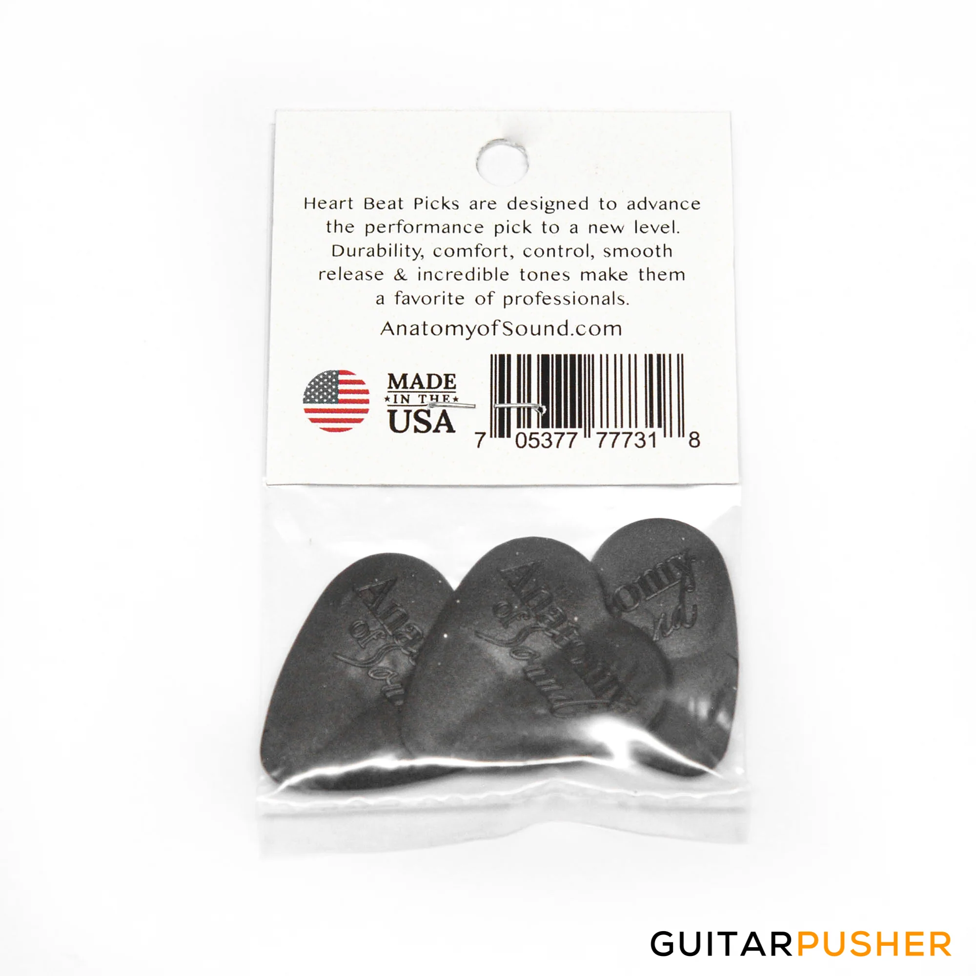 Anatomy of Sound Heart Beat Embossed Standard Rigid Black 3-pack (705377777318) - Image 2
