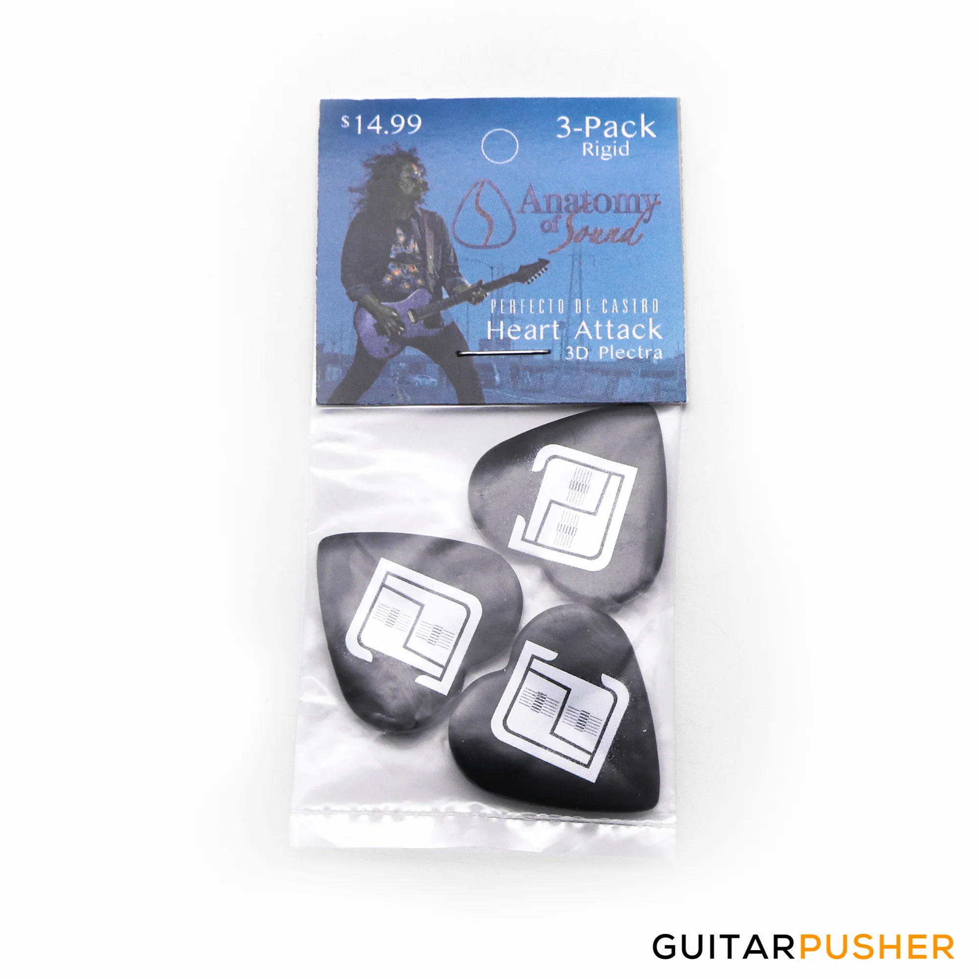 Anatomy of Sound Perf De Castro Heart Attack Embossed Standard Rigid Black 3-pack (705377777523) - Image 2