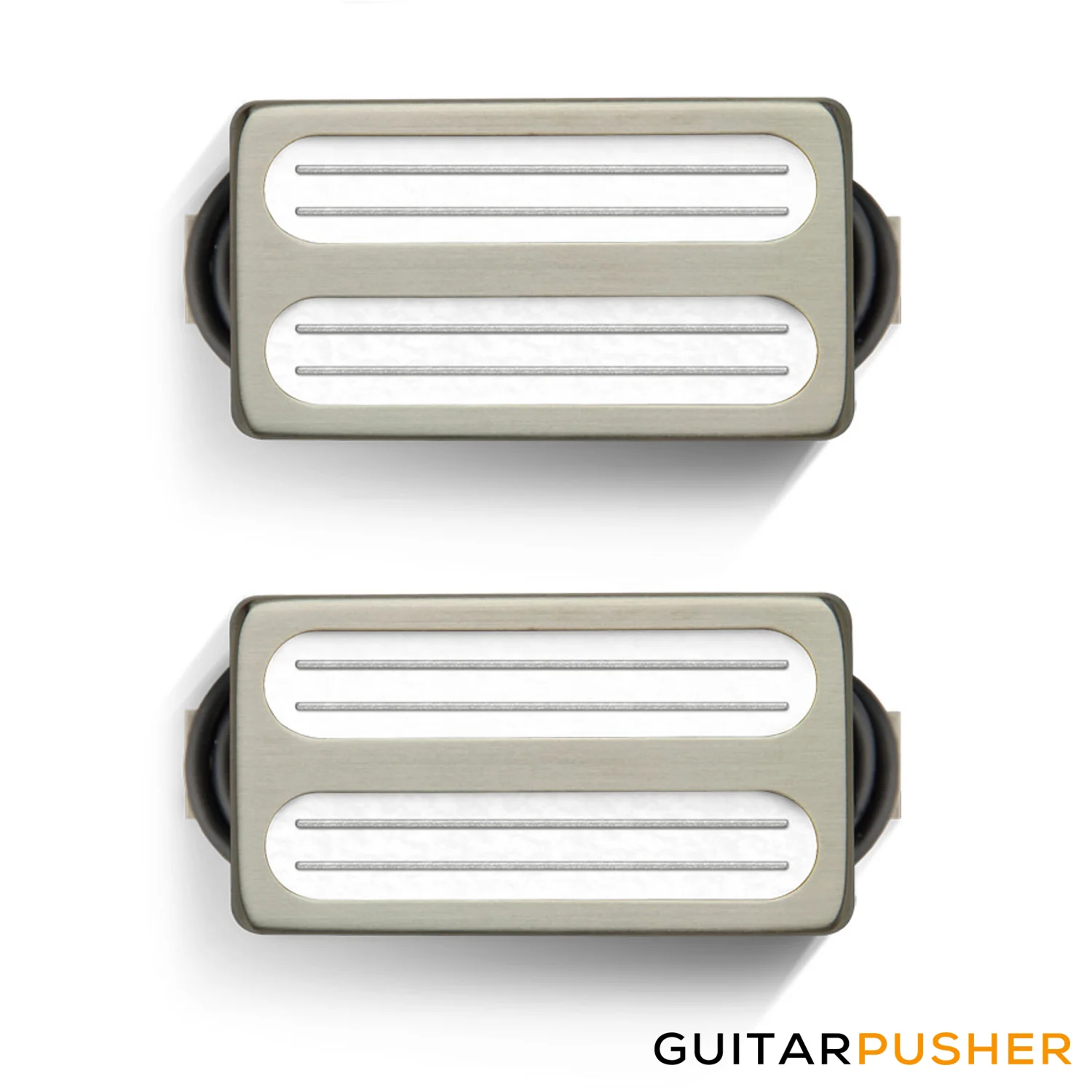 Bareknuckle Black Hawk Calibrated Humbucker Set, Radiator Covers Brushed Nickel, White Coils Alnico