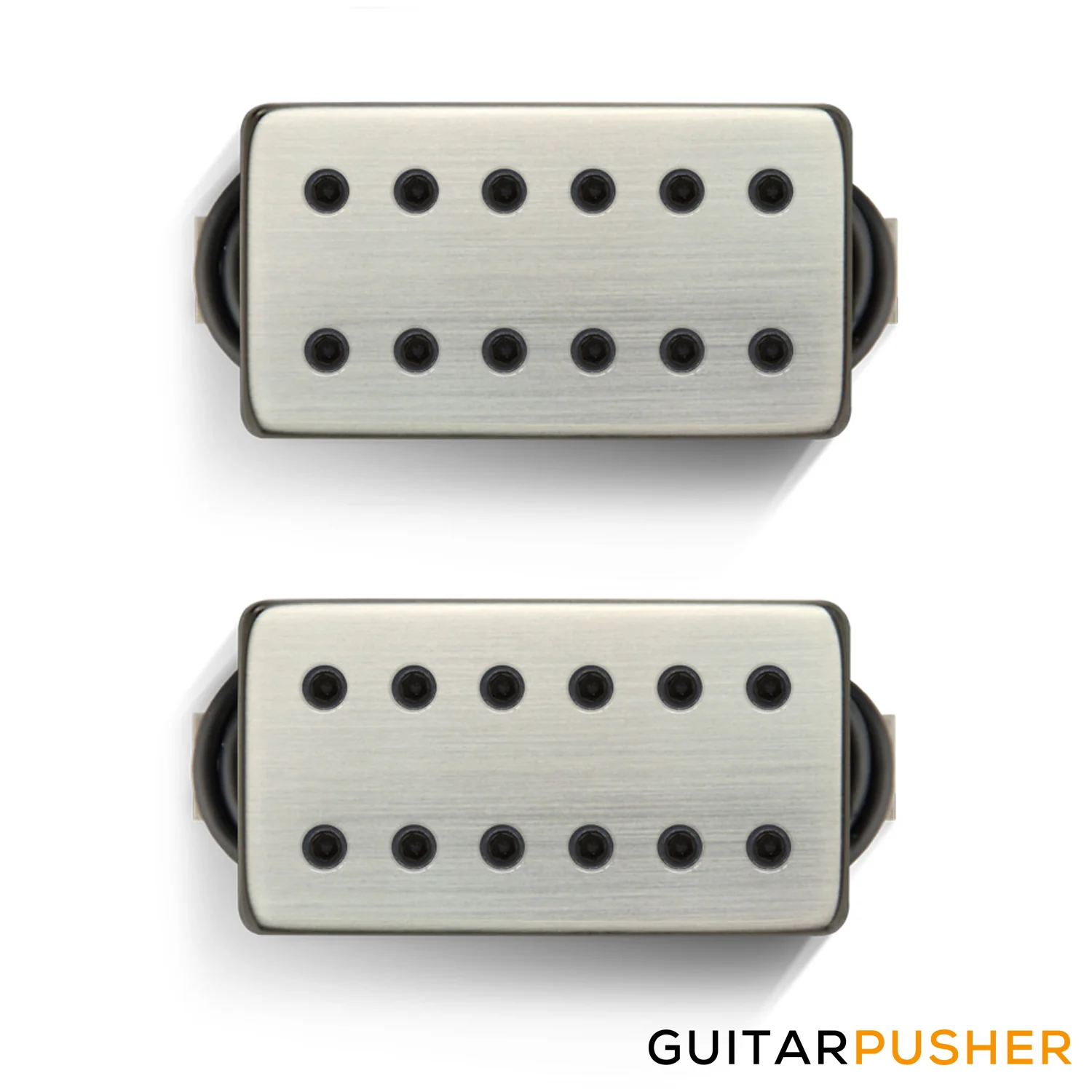 Bareknuckle Juggernaut Calibrated Humbucker Set, Covered Brushed Nickel, Black Bolts