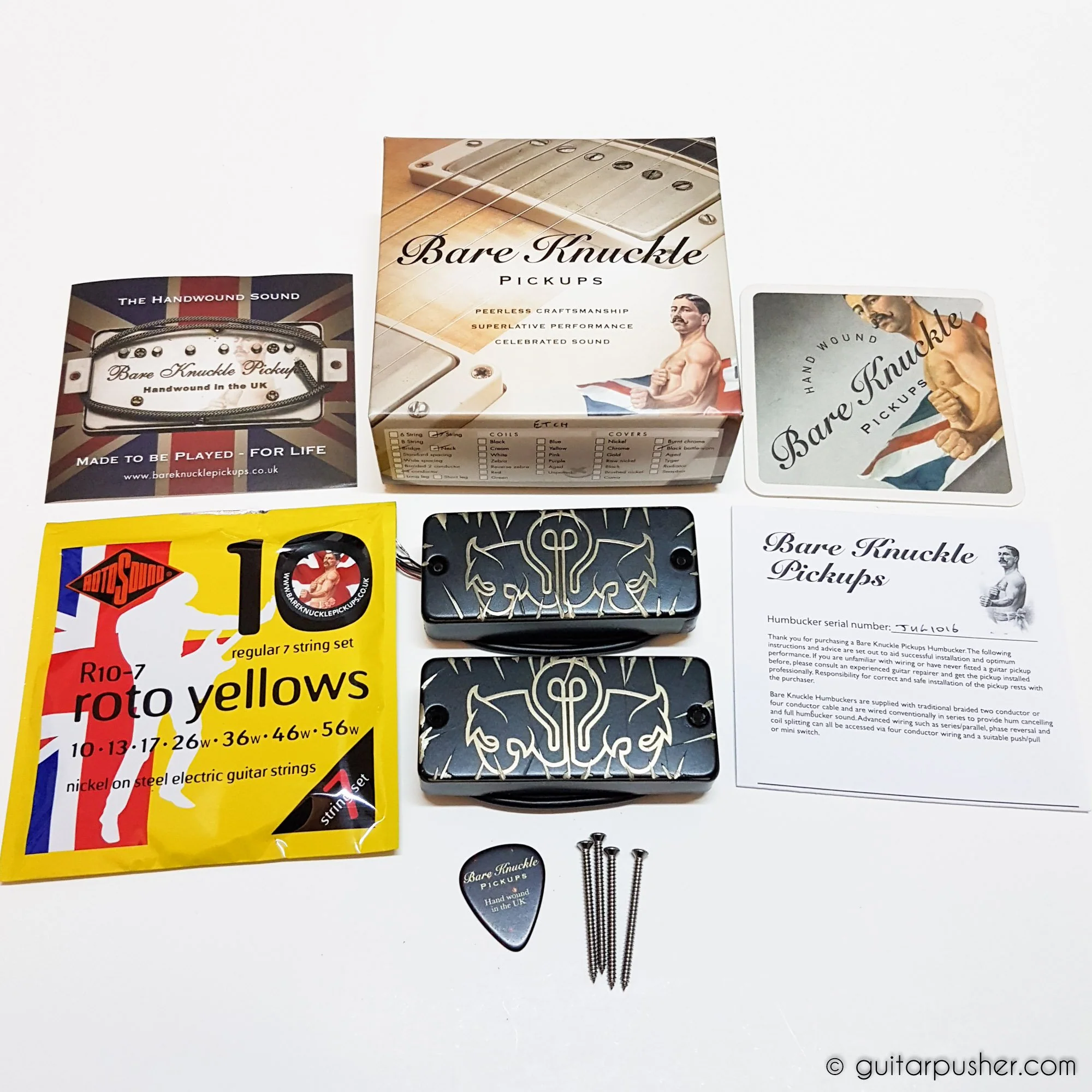 Bareknuckle Juggernaut Humbucker Pickup 7-String Soapbar Angled Set with Etch for Fan Fret - Image 2