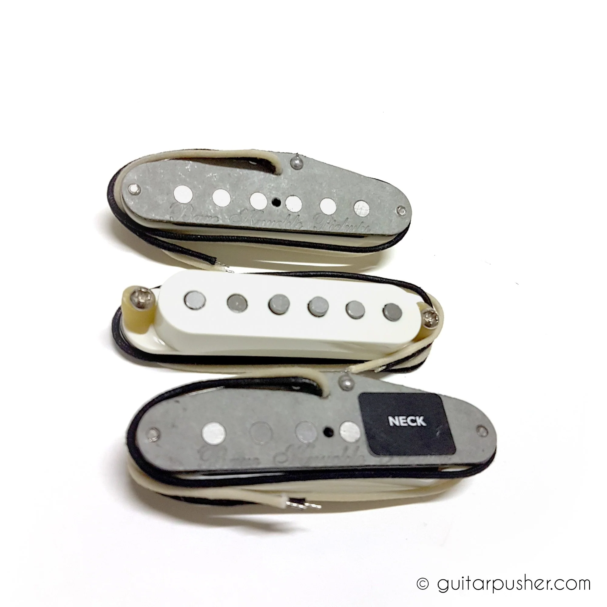Bareknuckle Mother's Milk Stratocaster Pickup Set RWRP Zinc Base - Parchment White - Image 3