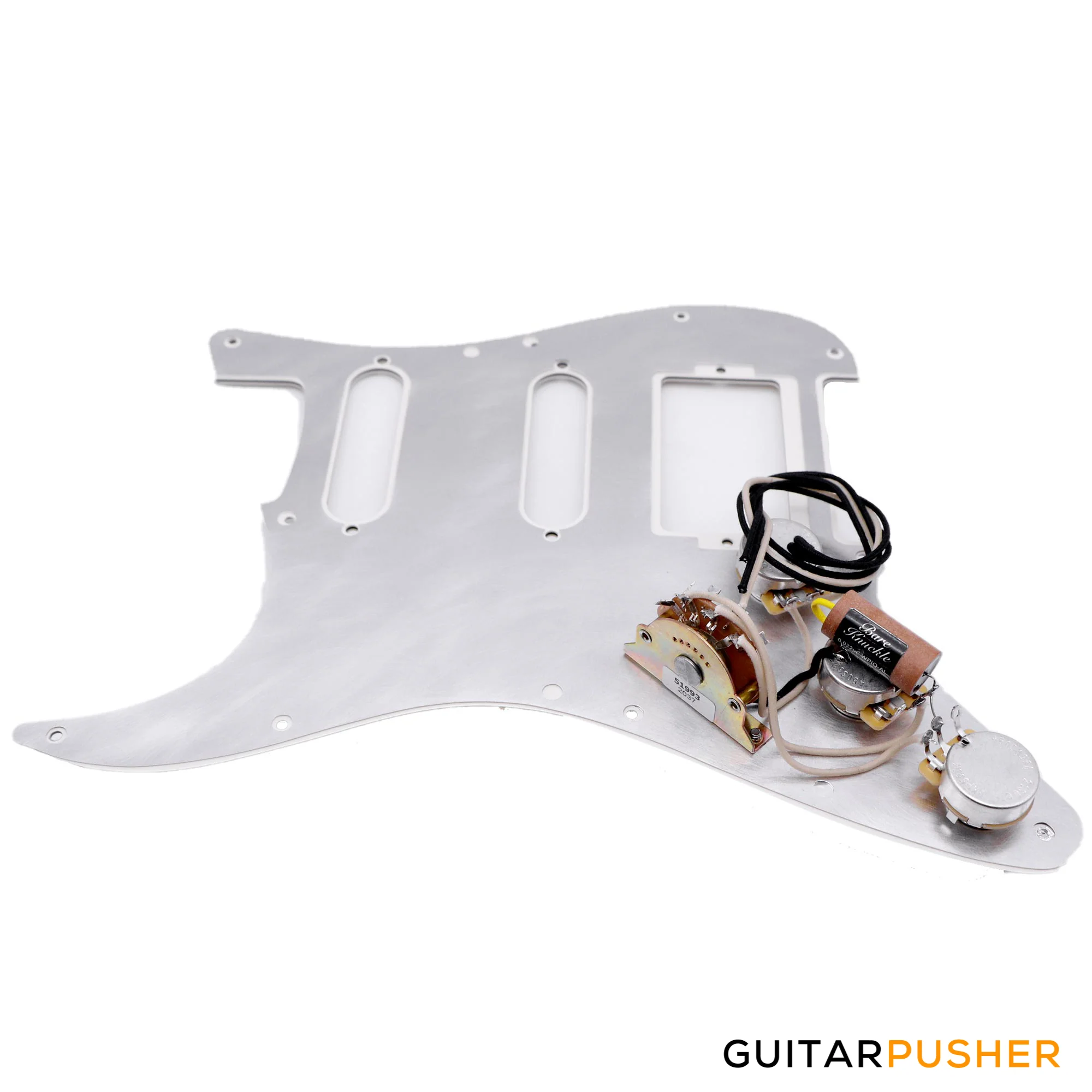 Bareknuckle Pre-wired Parchment White Standard 3 ply 11-hole pickguard HSS + Electronics, Parchment White Parts - Image 2