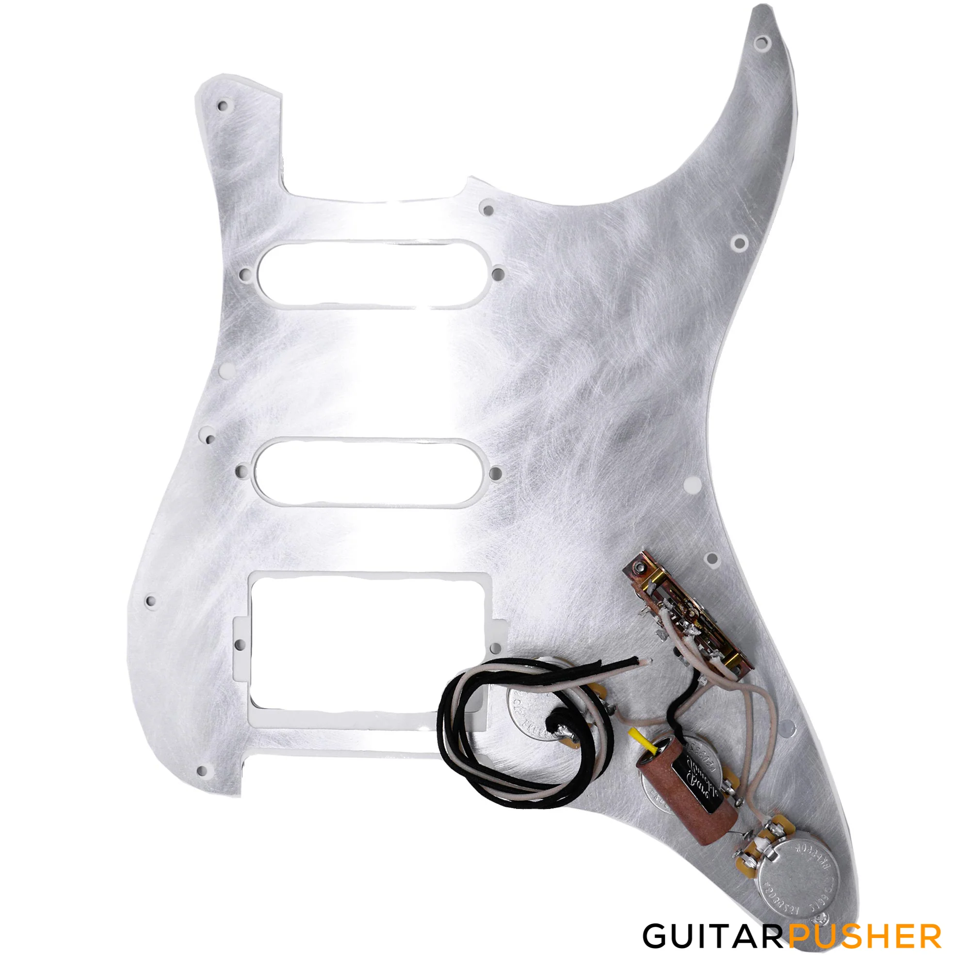 Bareknuckle Pre-wired Parchment White Standard 3 ply 11-hole pickguard HSS + Electronics, Parchment White Parts - Image 5