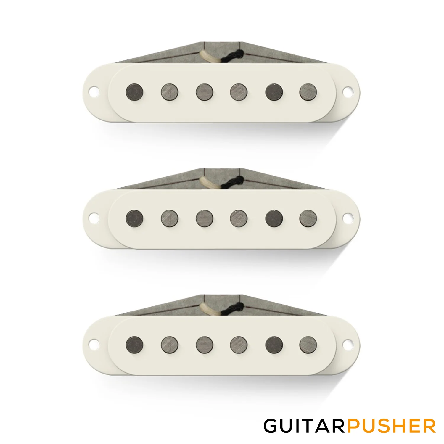 Bareknuckle Strat Irish Tour Calibrated Set, 6-string Flat Profile, RWRP, Parchment White, Zinc Base Bridge