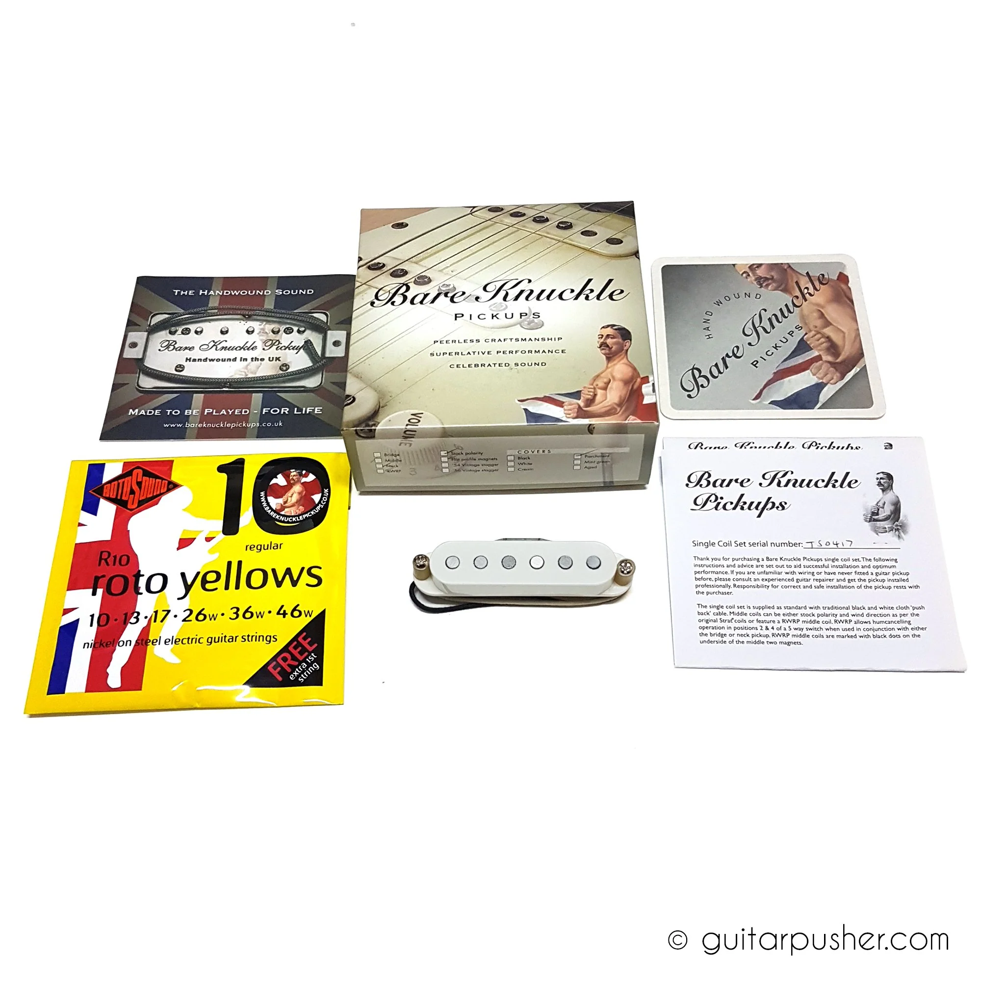 Bareknuckle Trilogy High Gain Bridge Stratocaster Pickup Zinc Base - Parchment White - Image 2