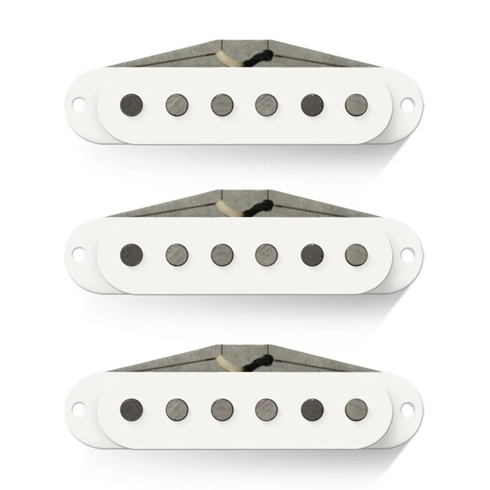 Bareknuckle Trilogy High Gain Stratocaster Pickup Set RWRP Flat Pole Pieces Zinc Base - Parchment White