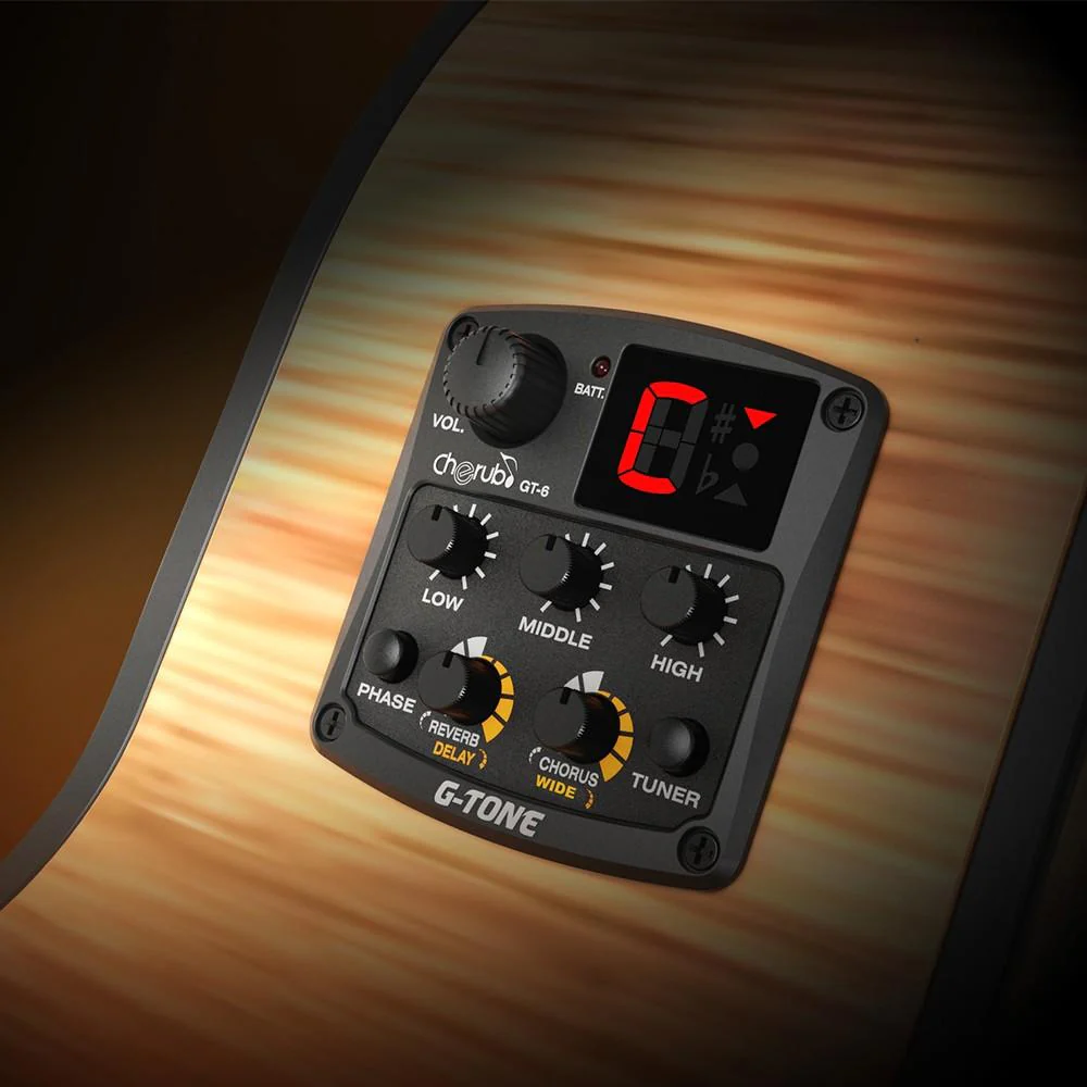 Cherub G-Tone GT-6 Acoustic Guitar Pickup with EQ and Onboard Tuner - Image 2