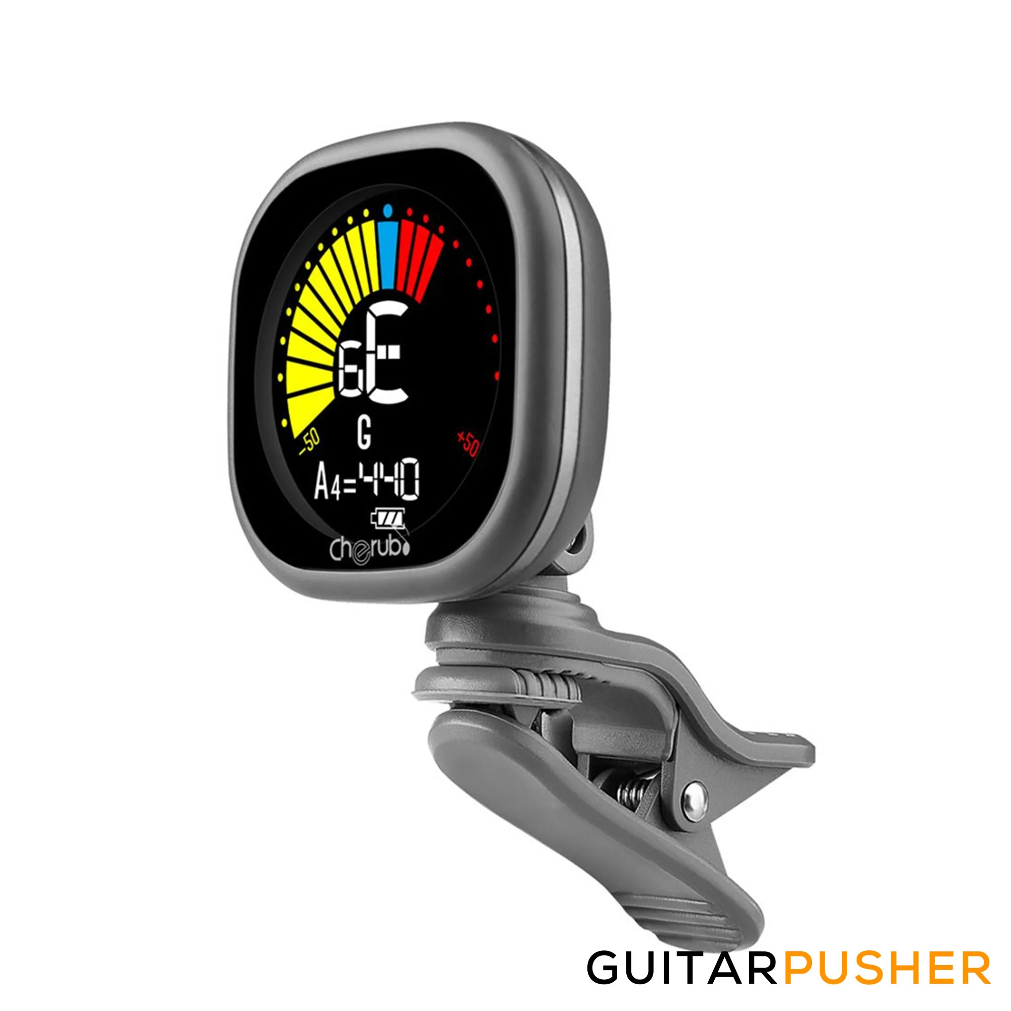 Cherub WST-675 Rechargeable Chromatic Guitar Tuner w/ High Contrast Colorful Display - Dull Grey - Image 2