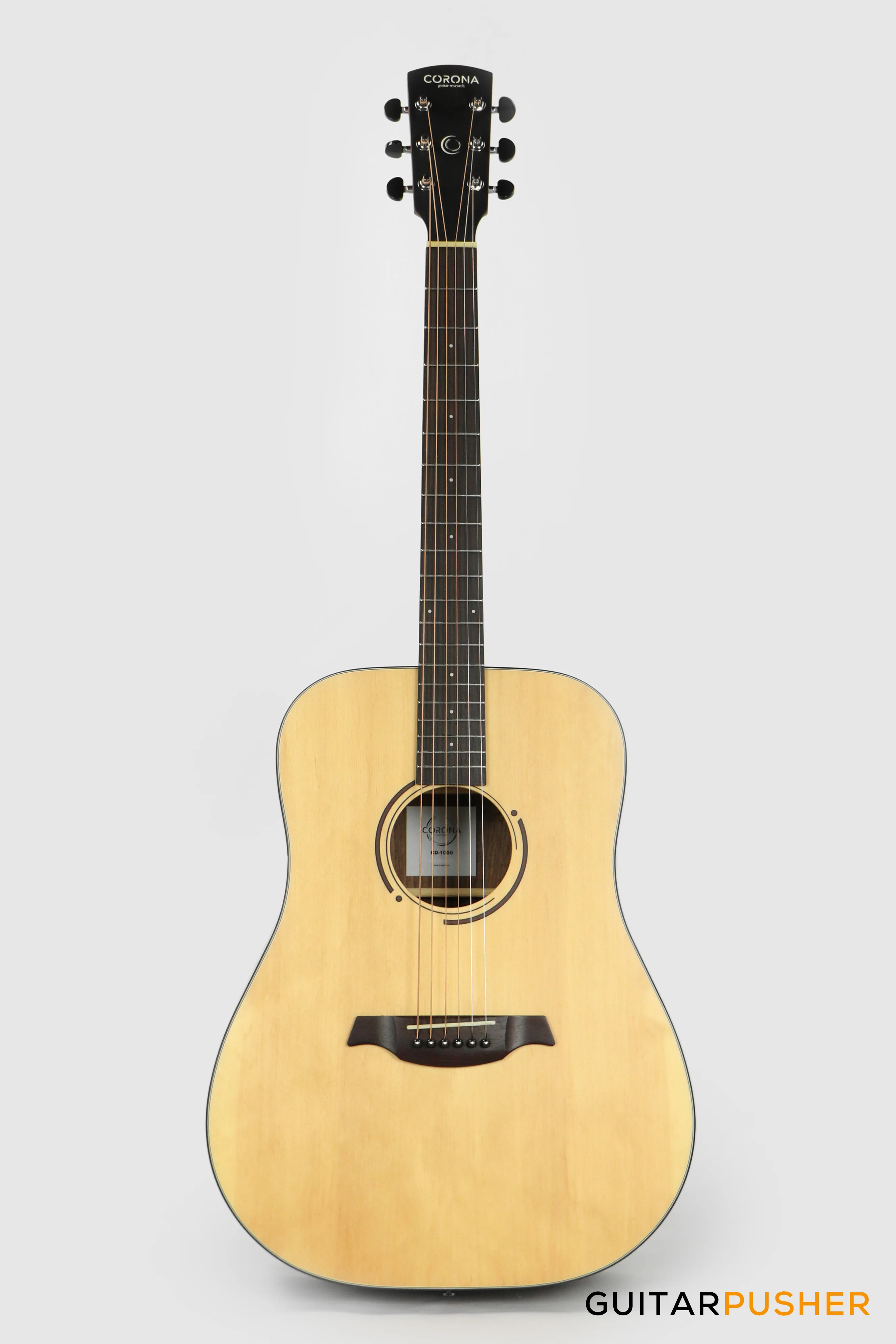 Corona Guitars CD-1000 Solid Sitka Spruce Top Indian Rosewood Dreadnought Acoustic Guitar w/ Gig Bag - Natural - Image 2