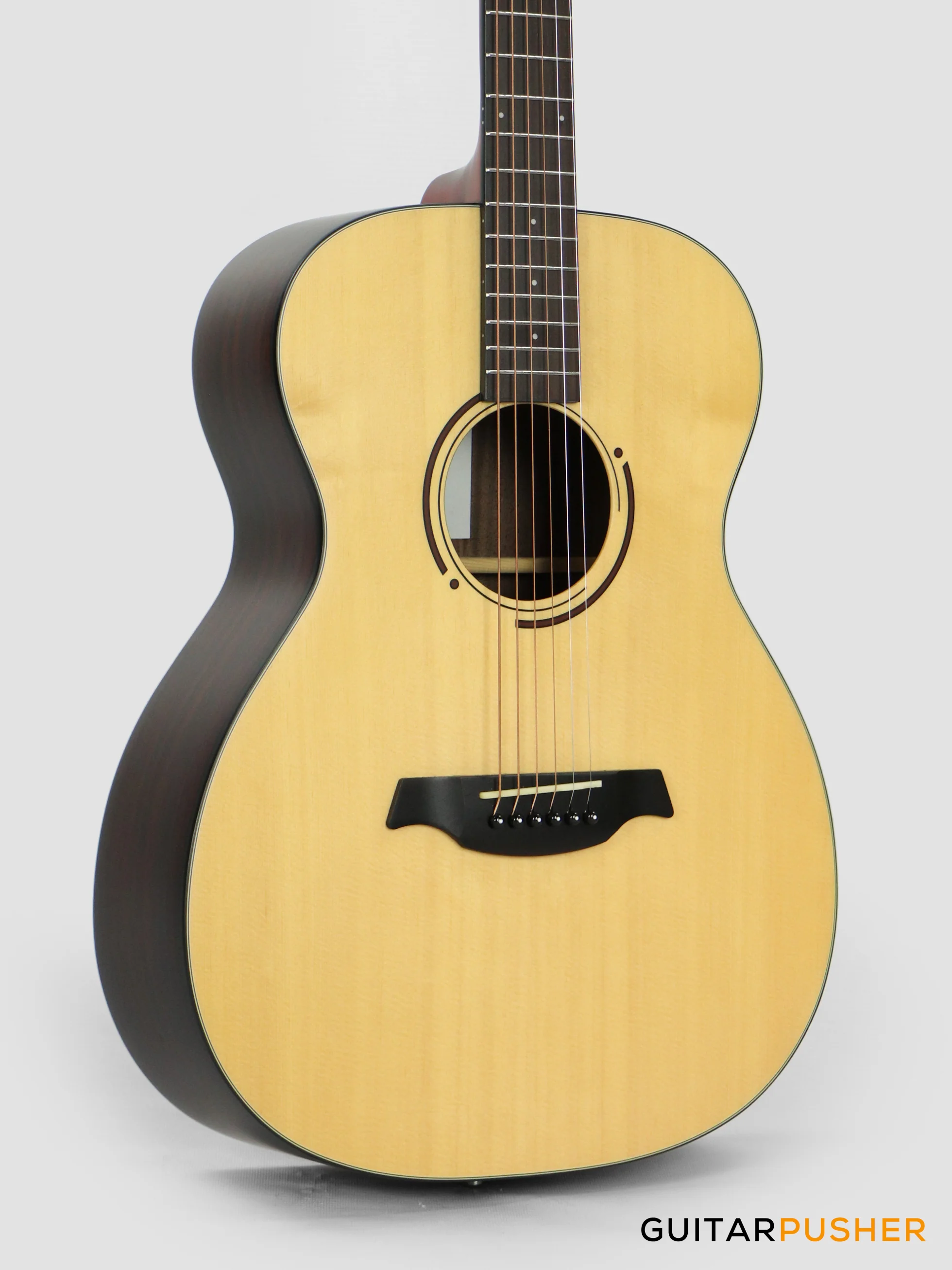 Corona Guitars CF-1000 Solid Sitka Spruce Top Indian Rosewood OM Acoustic Guitar w/ Gig Bag - Natural - Image 4