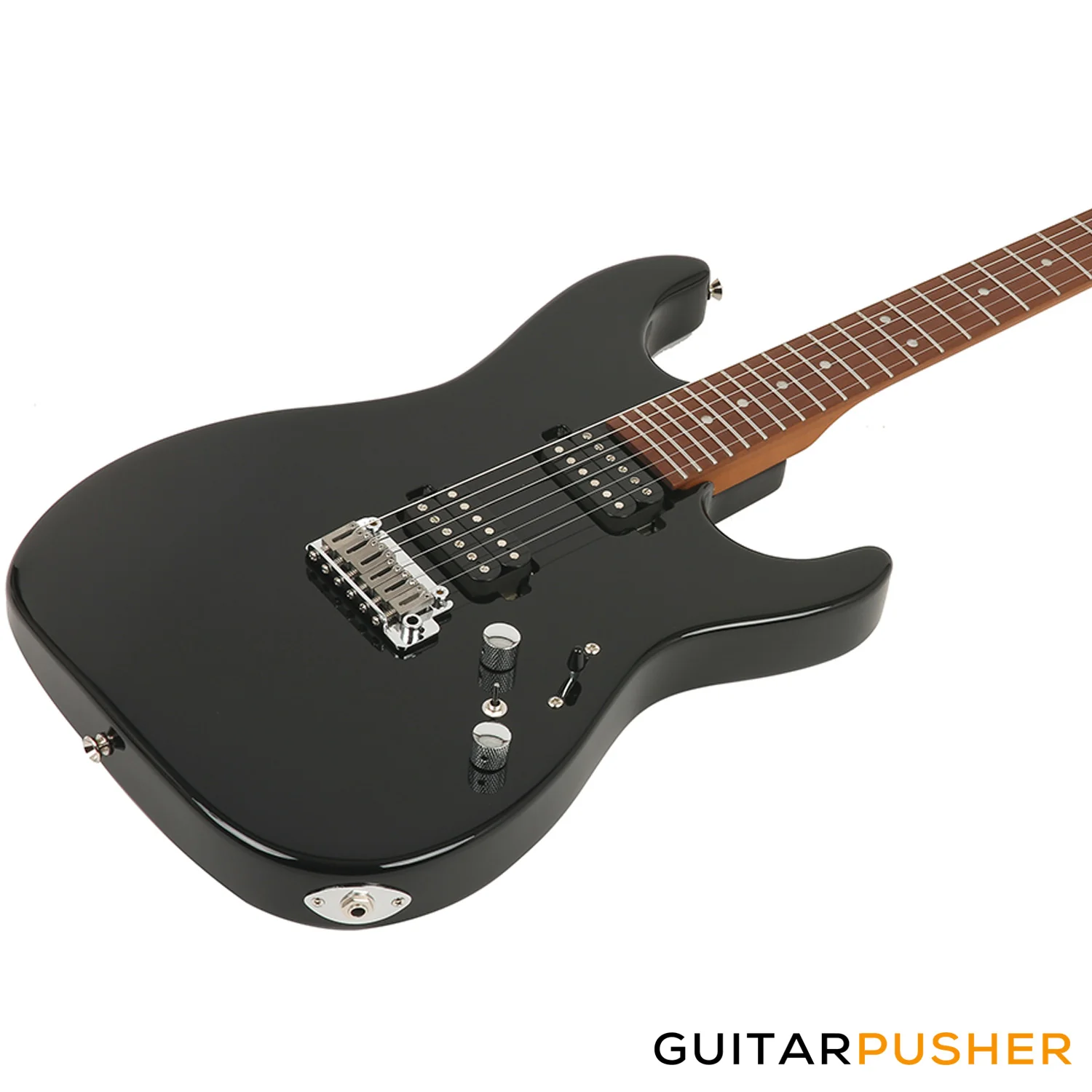 Corona Guitars Modern Plus (HH) S-Style Electric Guitar w/ Gig Bag - Black - Image 4