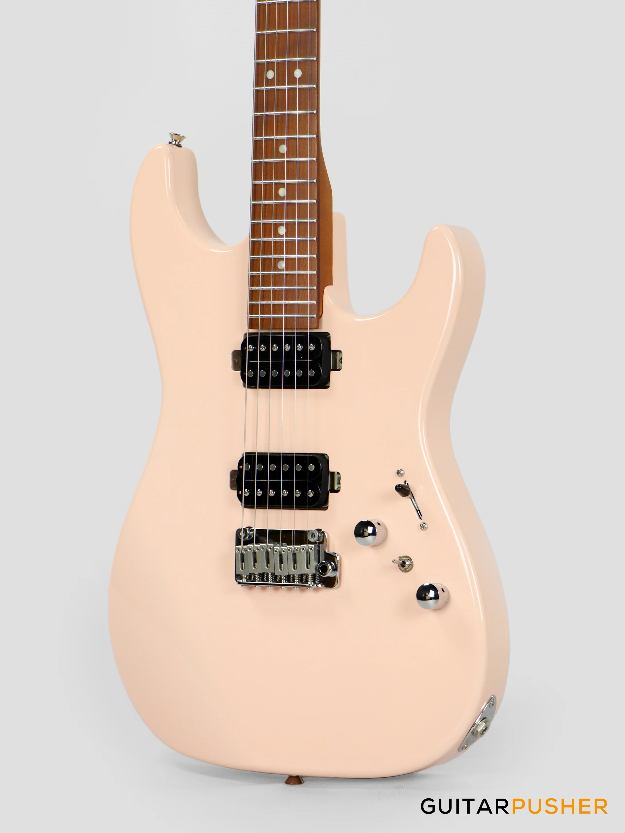 Corona Guitars Modern Plus (HH) S-Style Electric Guitar w/ Gig Bag - Shell Pink - Image 6