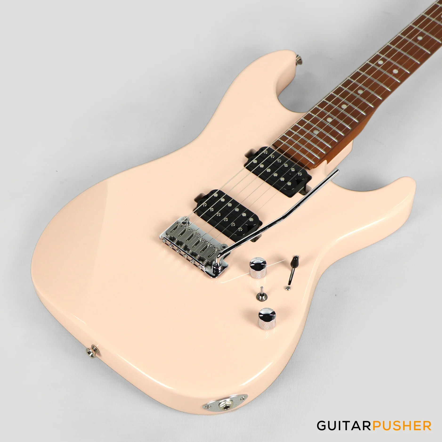 Corona Guitars Modern Plus (HH) S-Style Electric Guitar w/ Gig Bag - Shell Pink - Image 8