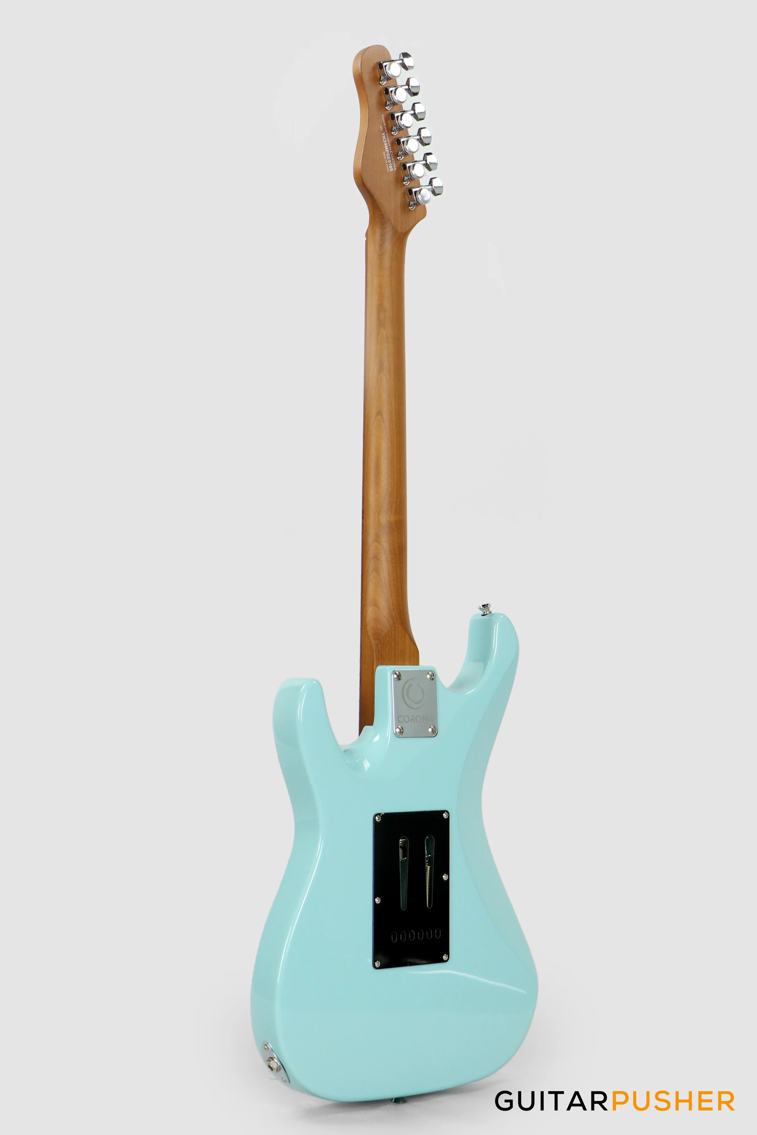 Corona Guitars Modern Plus SE (HSS) S-Style Electric Guitar w/ Gig Bag - Daphne Blue - Image 5