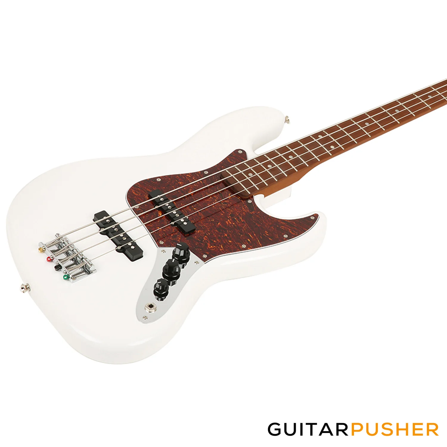 Corona Guitars Standard Plus J JB-Style 4-String Bass w/ Gig Bag - Olympic White - Image 4